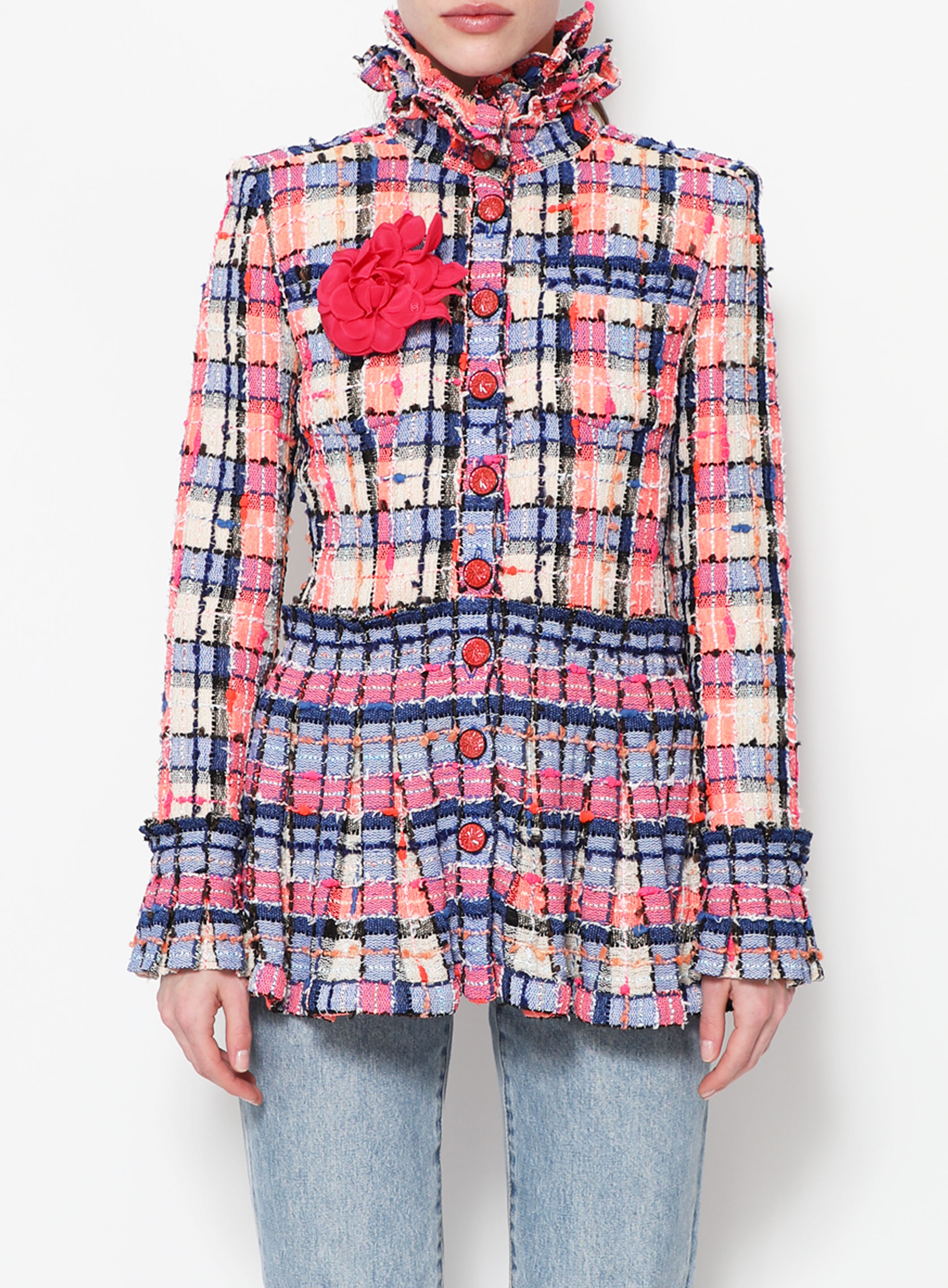 ジャケット・アウター Louren summer tweed puffsleeve blouson Amazon.com: LifeShe Puff Short Sleeve Tweed Jacket Women