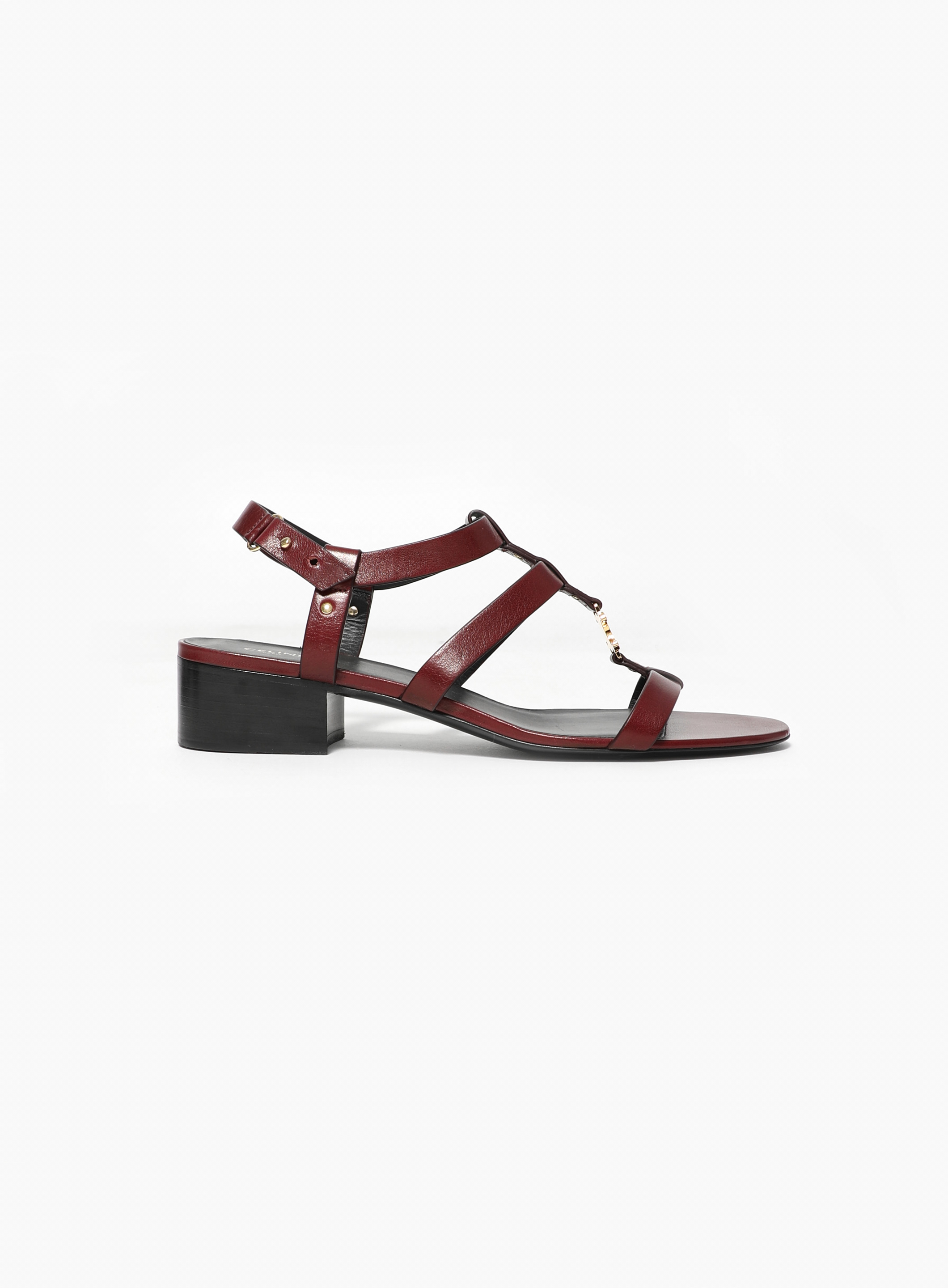 サンダル・ミュール Cecile 25 Sandals - Carel - Leather - Burgundy Celine Sandals Size 36 EU