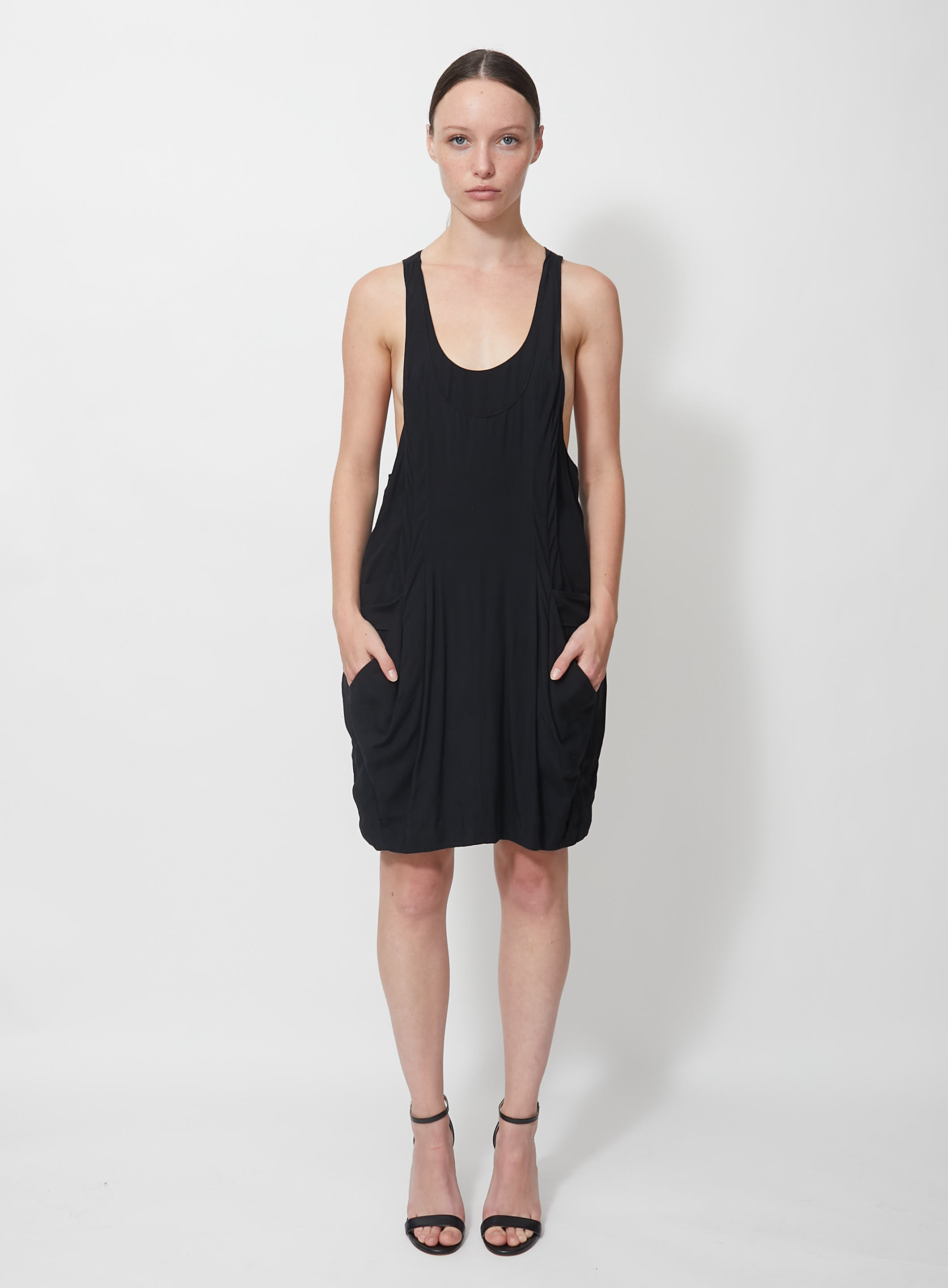 【関税&送料込】Balenciaga Dress Black Oversized belted layered cotton-poplin midi shirt