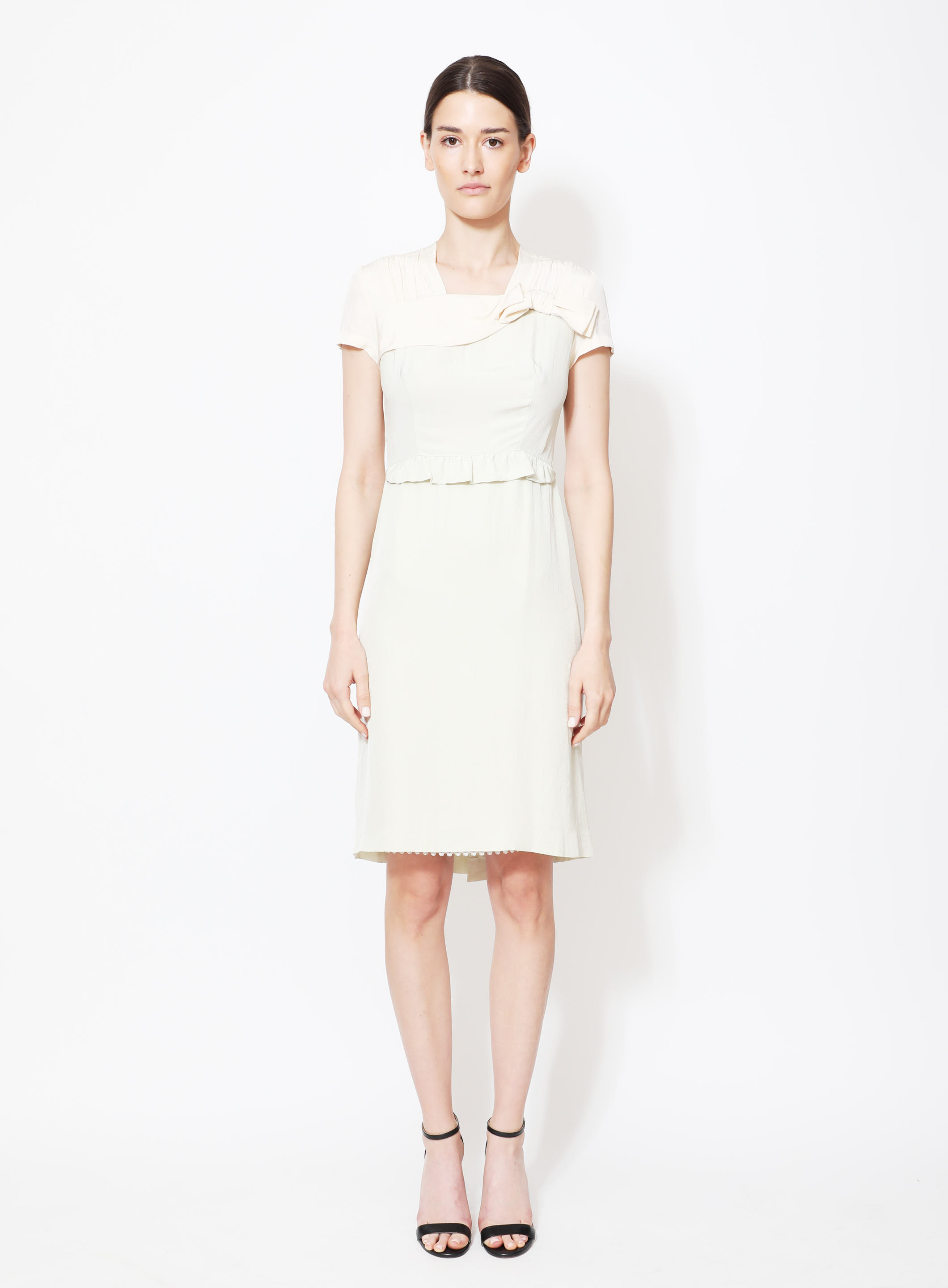 Prada ドレス RUNWAY Pleated marocain dress 関税込 Dark Cherry Pleated marocain dress | PRADA