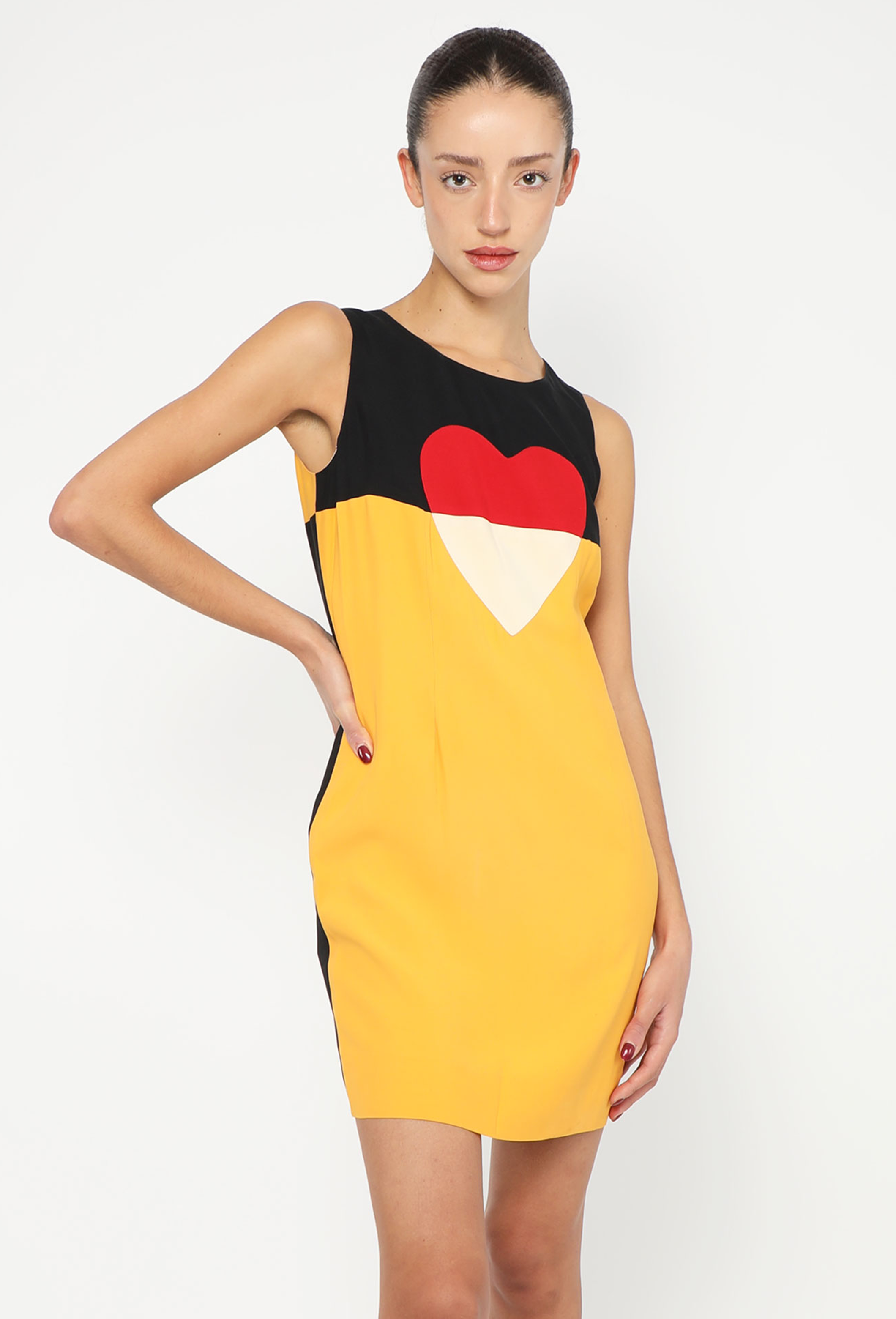 Moschino 1992 Colorblock Heart Dress | Authentic & Vintage