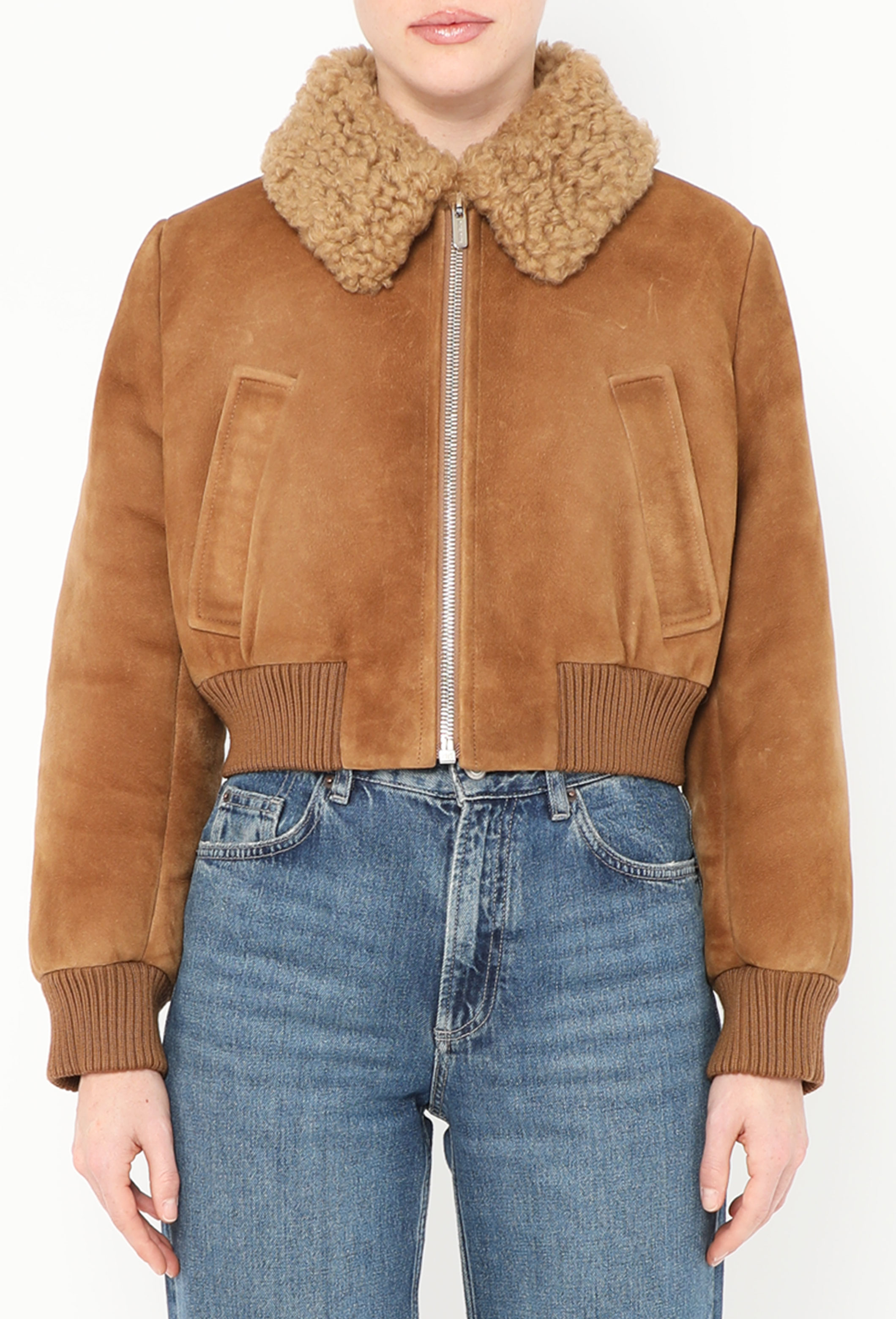 ジャケット MiuMiu | RUNWAY Suede jacket MPV887_1421_F0401_S_OOO Cinnamon Suede Jacket | Miu Miu