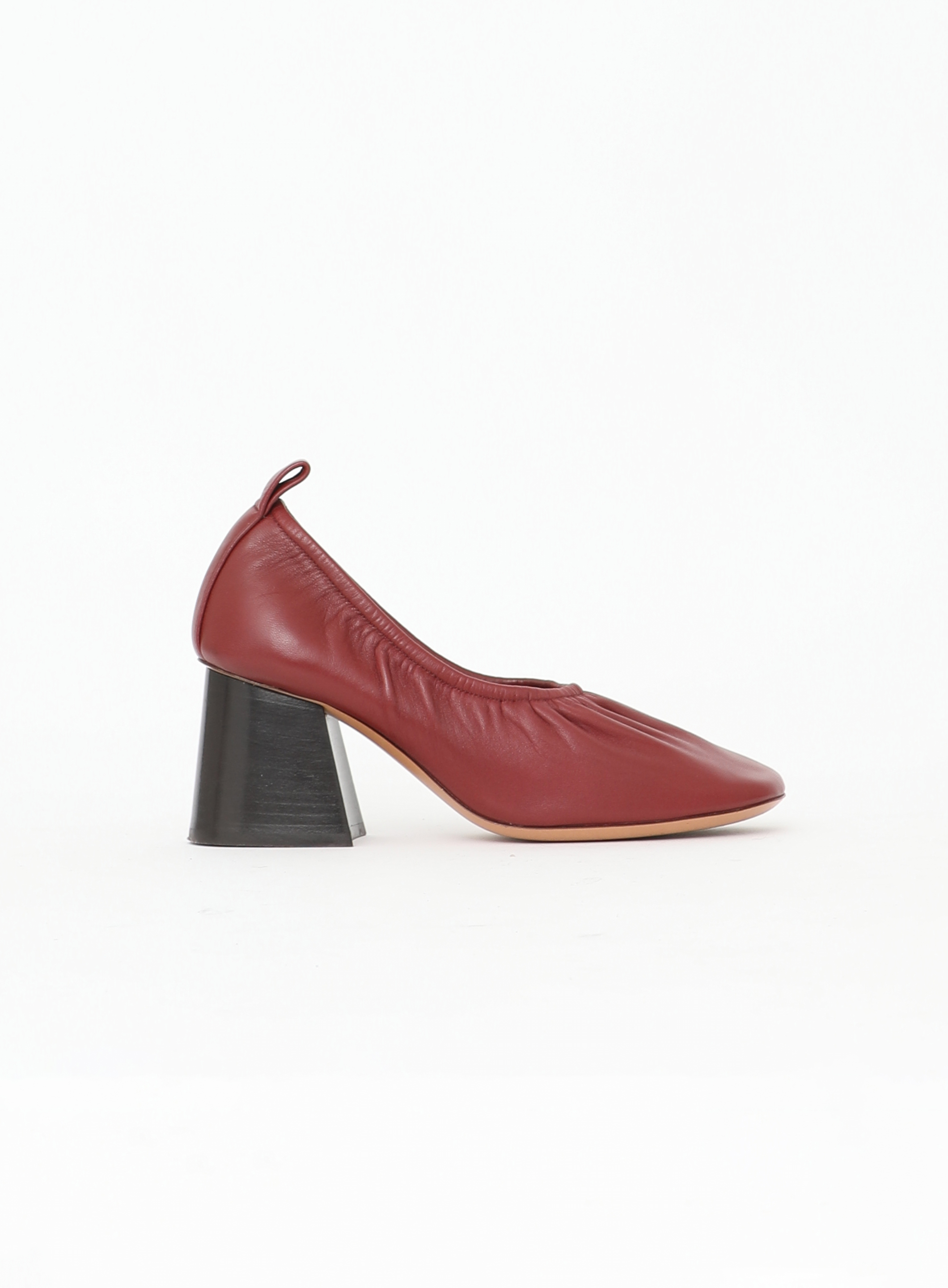 CELINE ballerina pump サイズ37 Celine Burgundy Leather Scrunch Ballerina Pumps Size 37