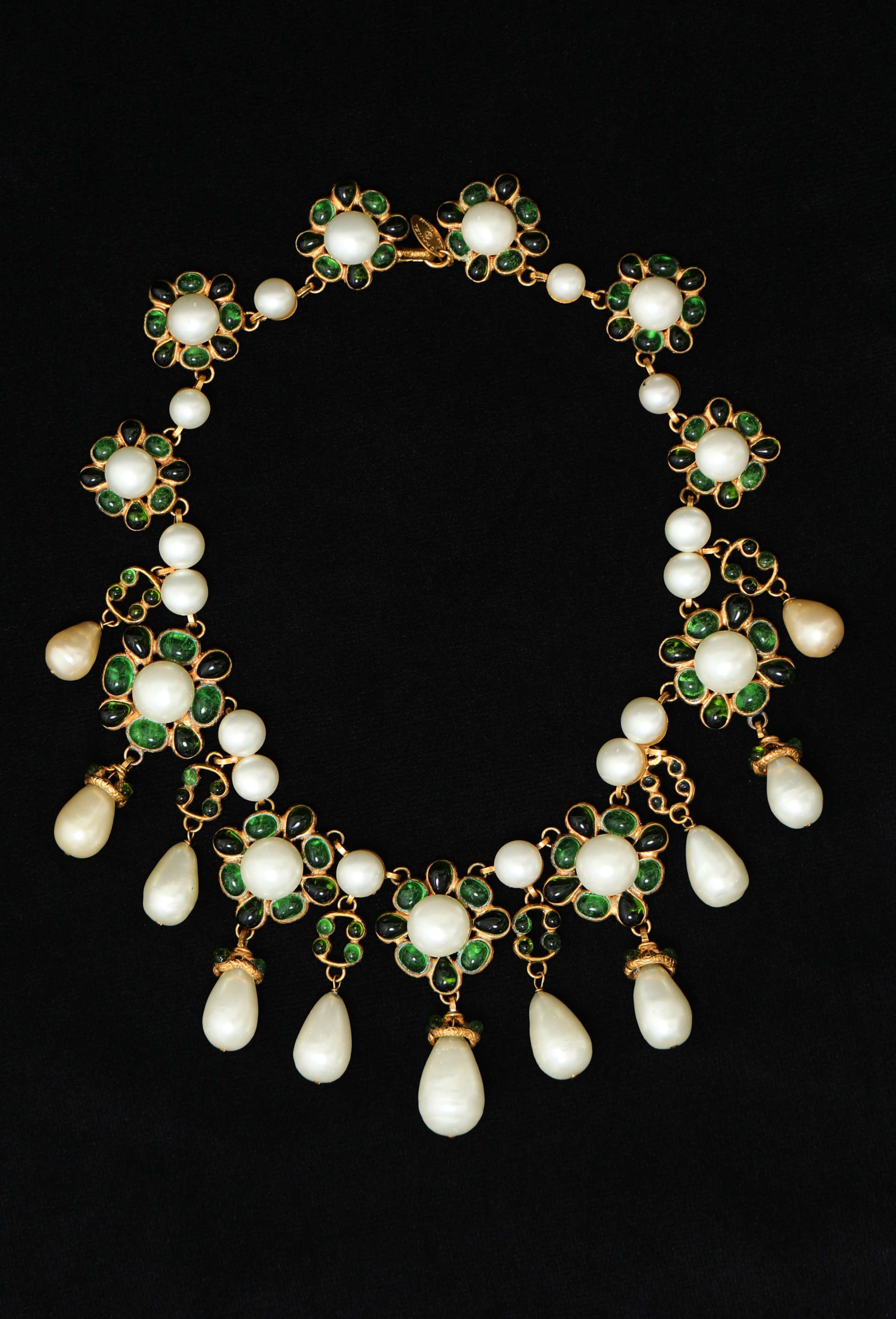 【kindababy】green middle pearl necklace〜ネックレス★2021SS 15 1/4