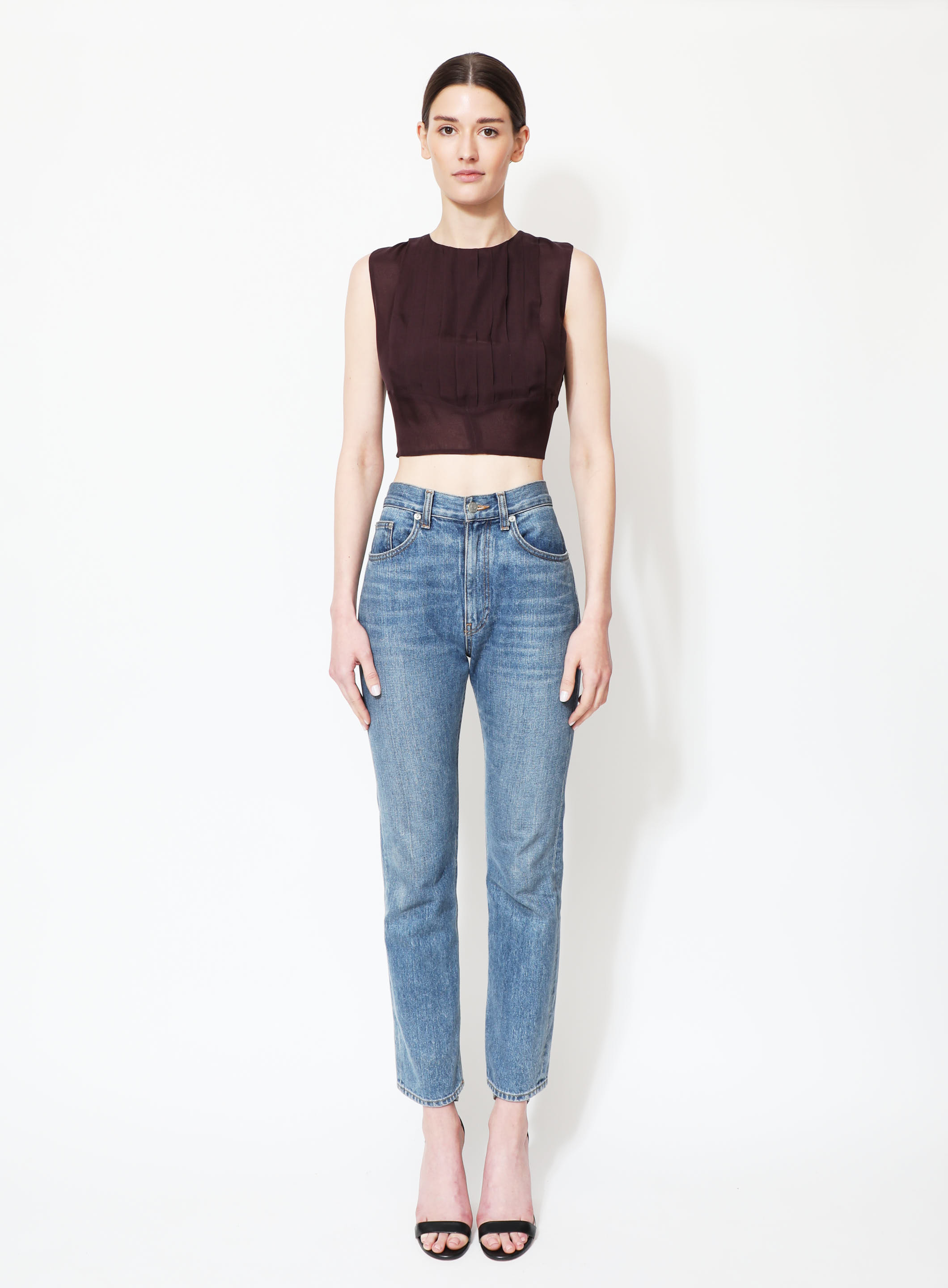 Pleated Cropped Top, Authentic & Vintage