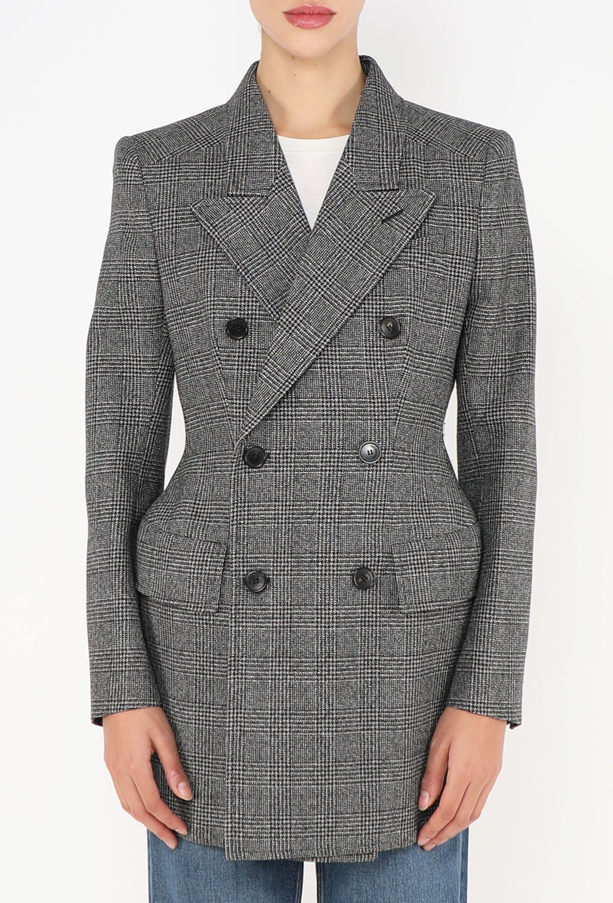 F/W 2018 Checkered Hourglass Blazer - Balenciaga | ReSee