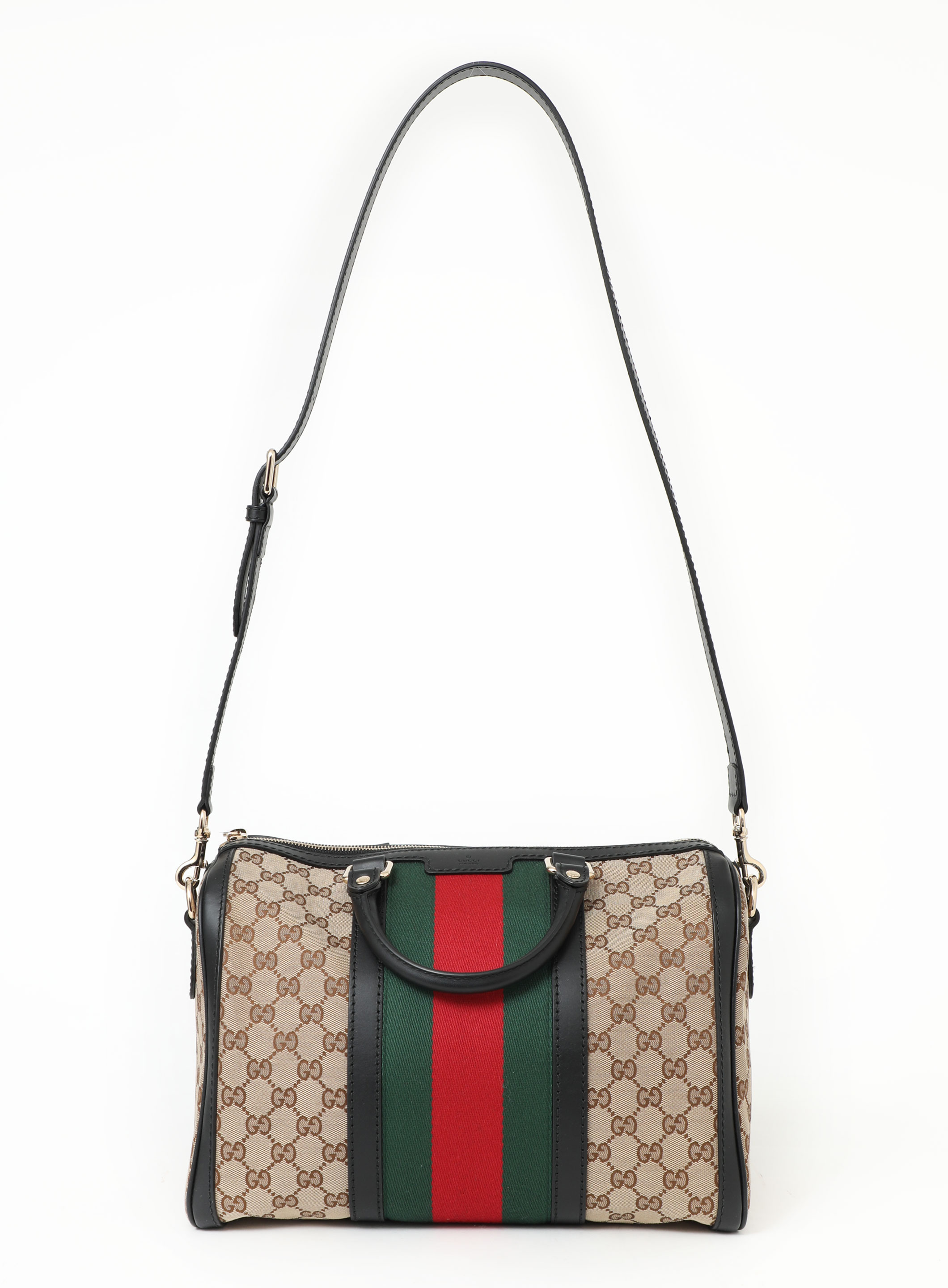 Gucci Gg Vintage Web Boston Bag