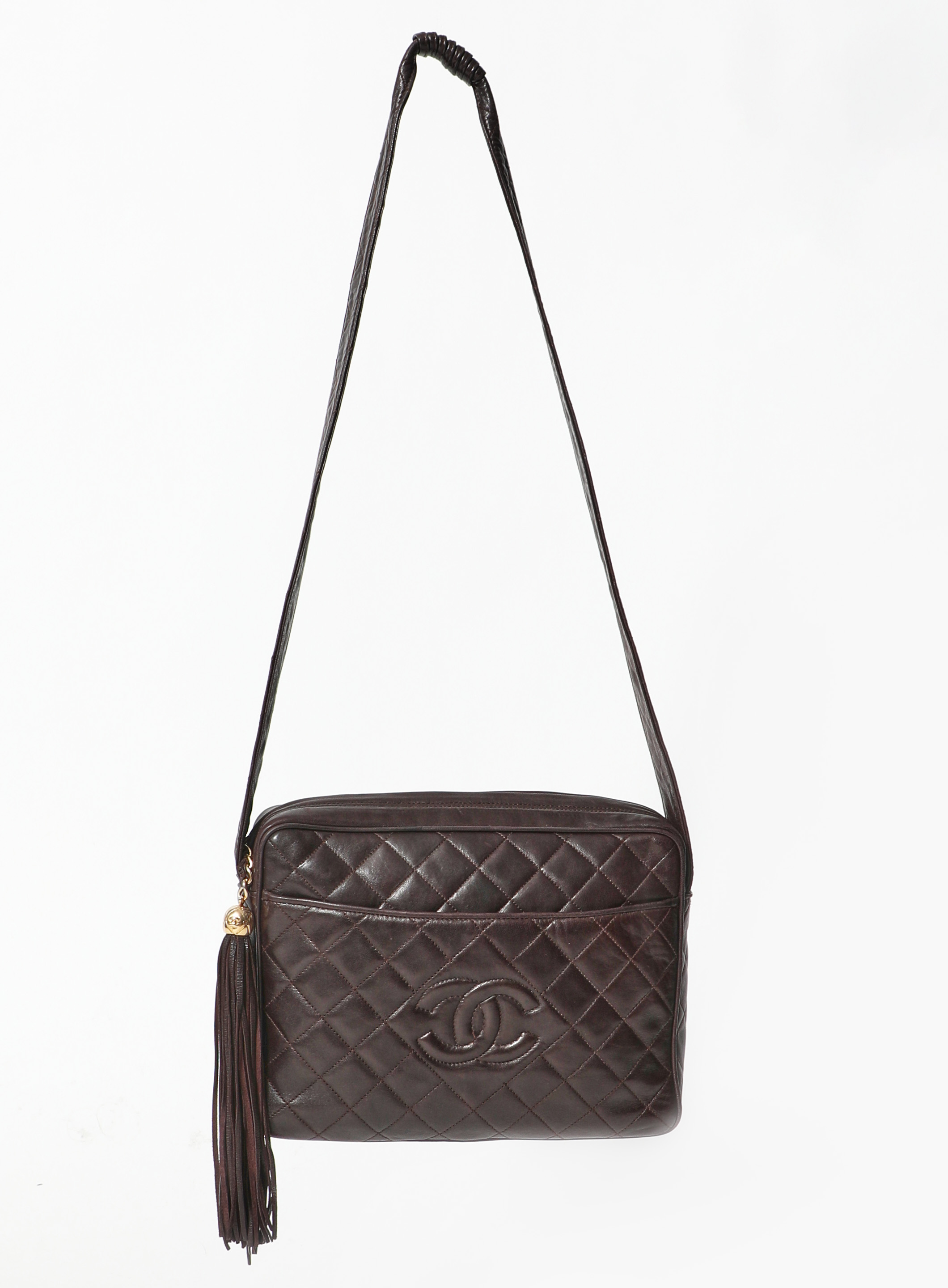 chanel black leather purse vintage
