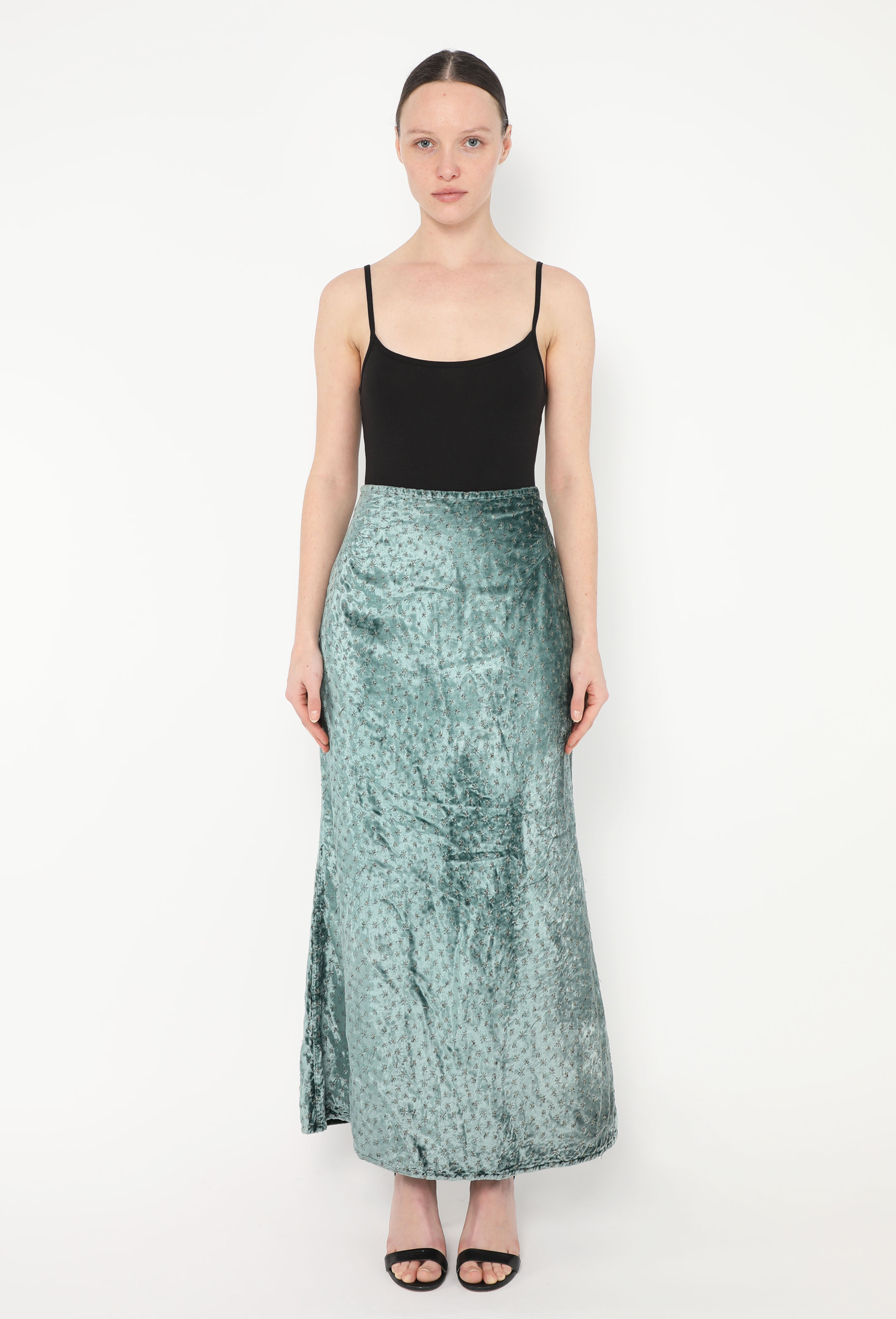 Voyage '90s Embellished Velvet Skirt | Authentic & Vintage