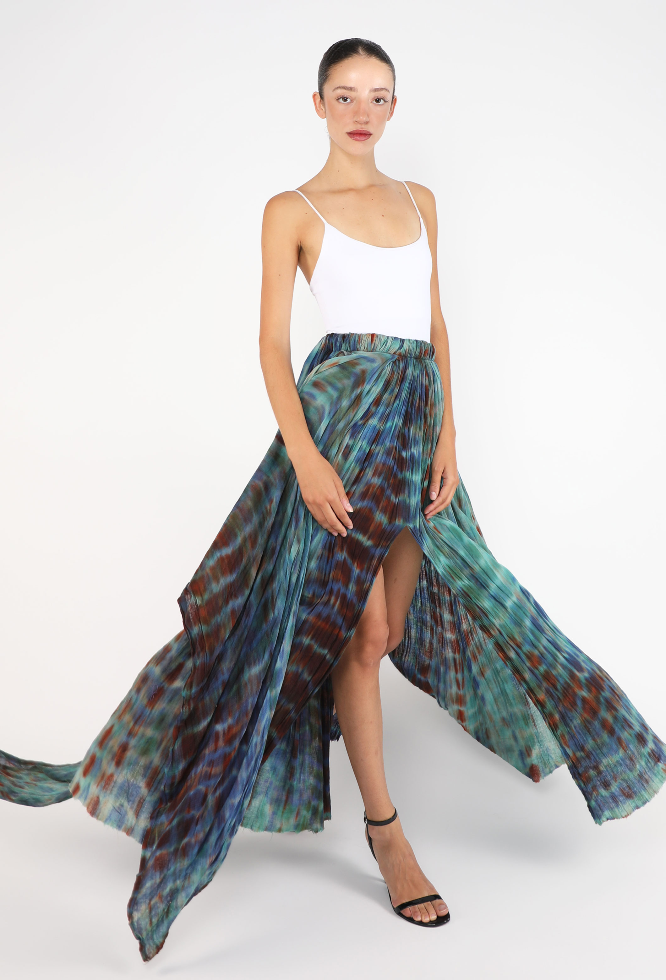 Tie-Dye Asymmetrical Skirt, 1990s - Romeo Gigli | ReSee