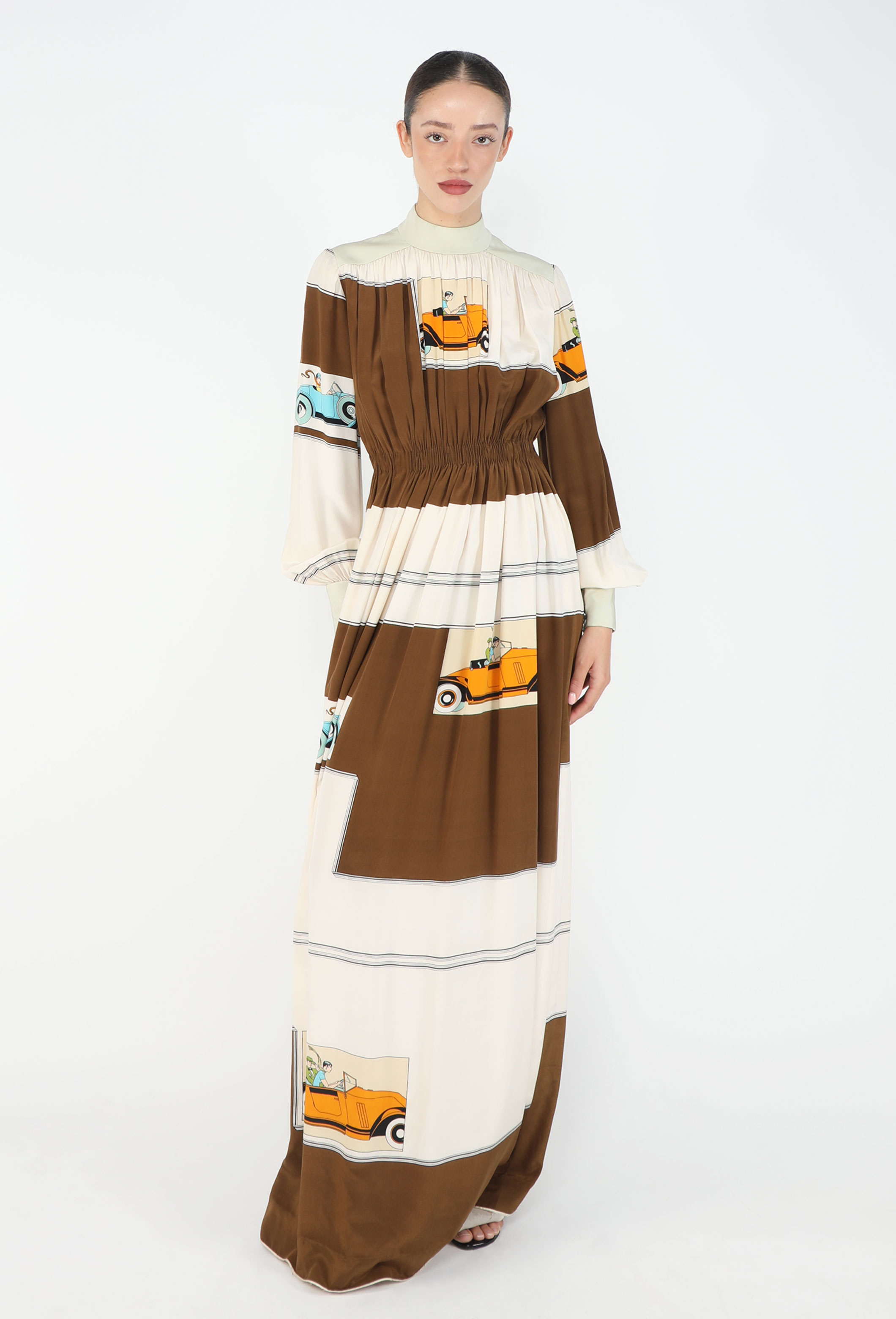 70s Retro Pleated Silk Dress - Exquisite Vintage | ReSee