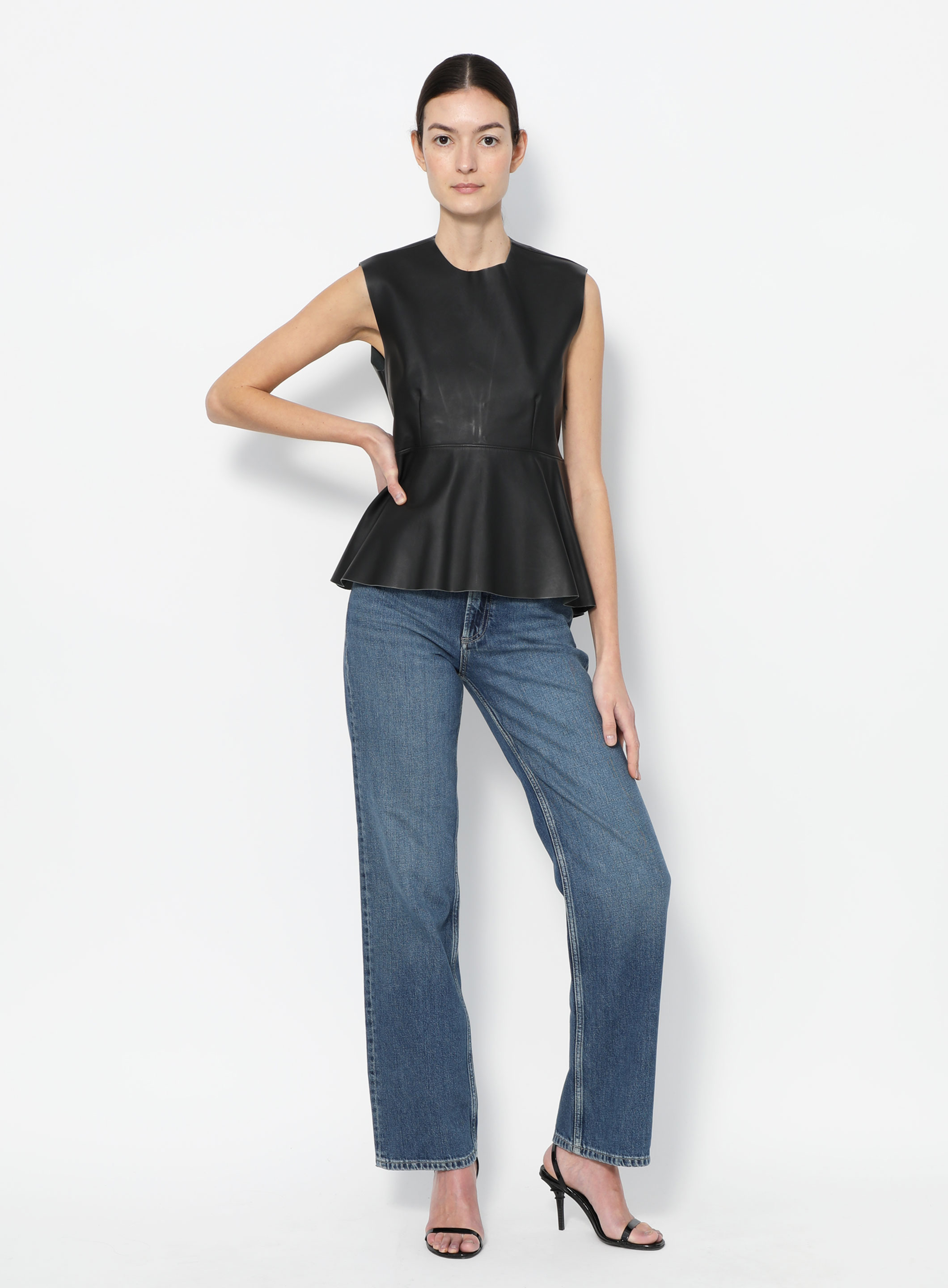 Peplos leather top Tops
