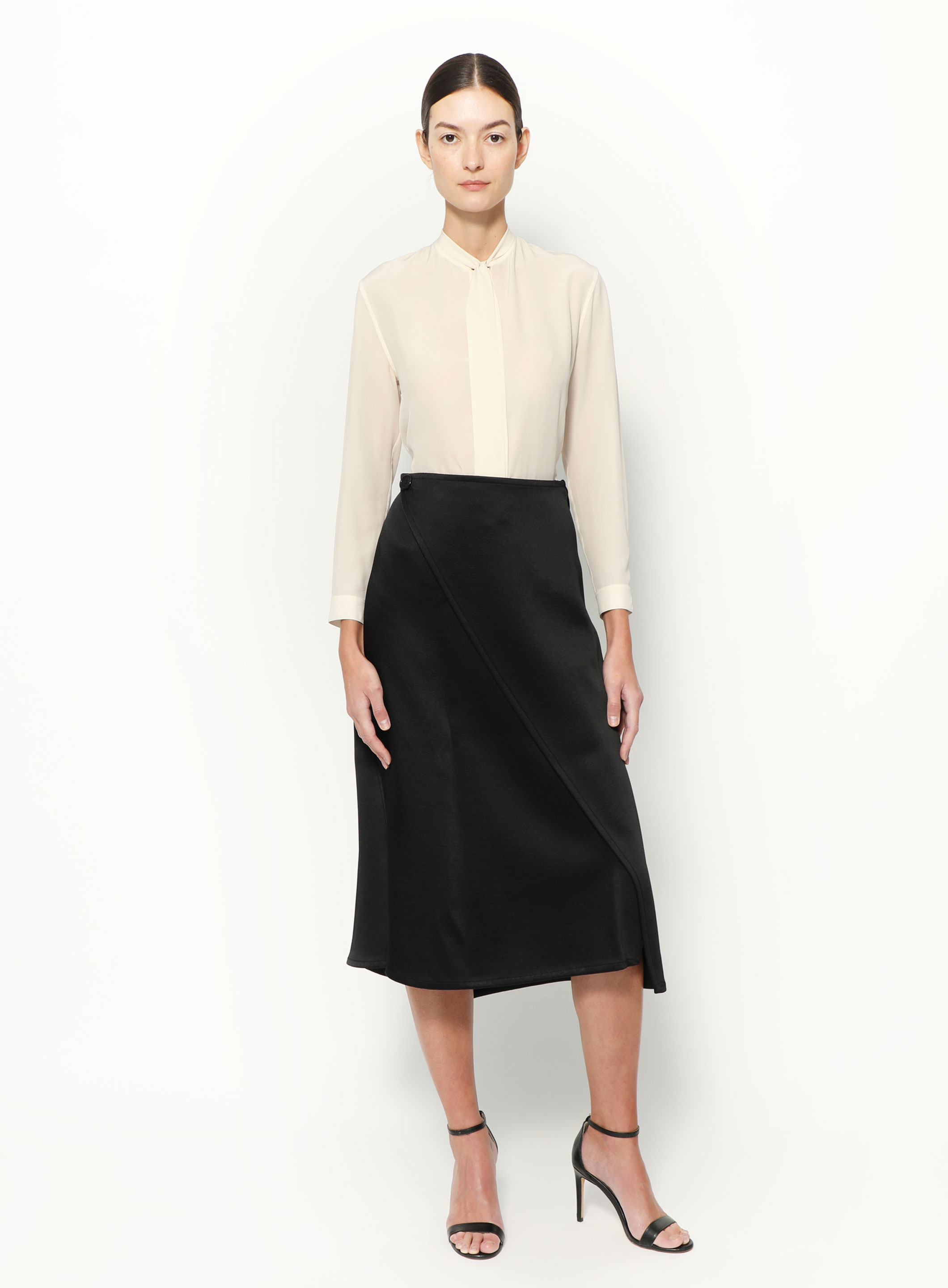 Asymmetric wrap skirt Black / Gray For Women | Maje