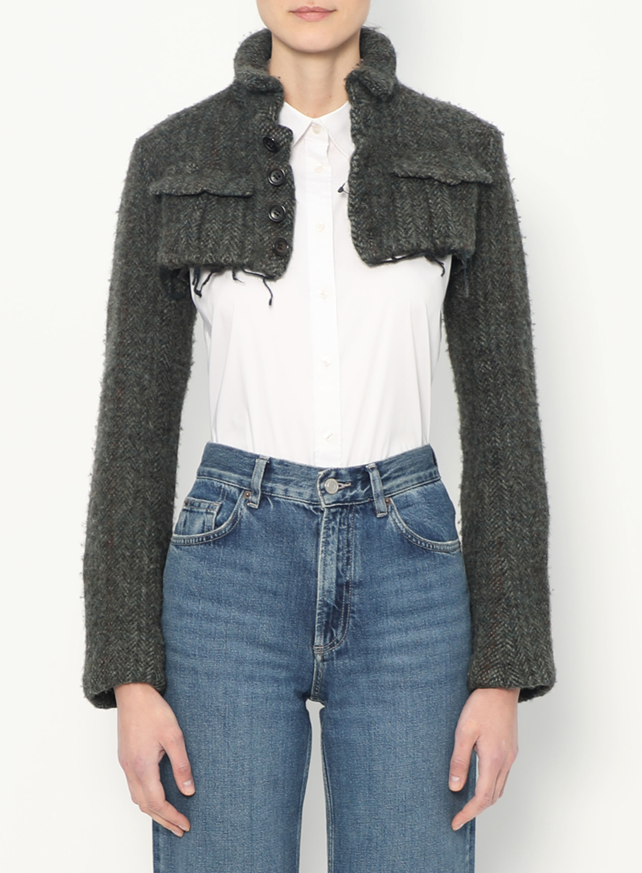 Haute Couture Comme Des Garcons 1994 42 Distressed Cropped Jacket