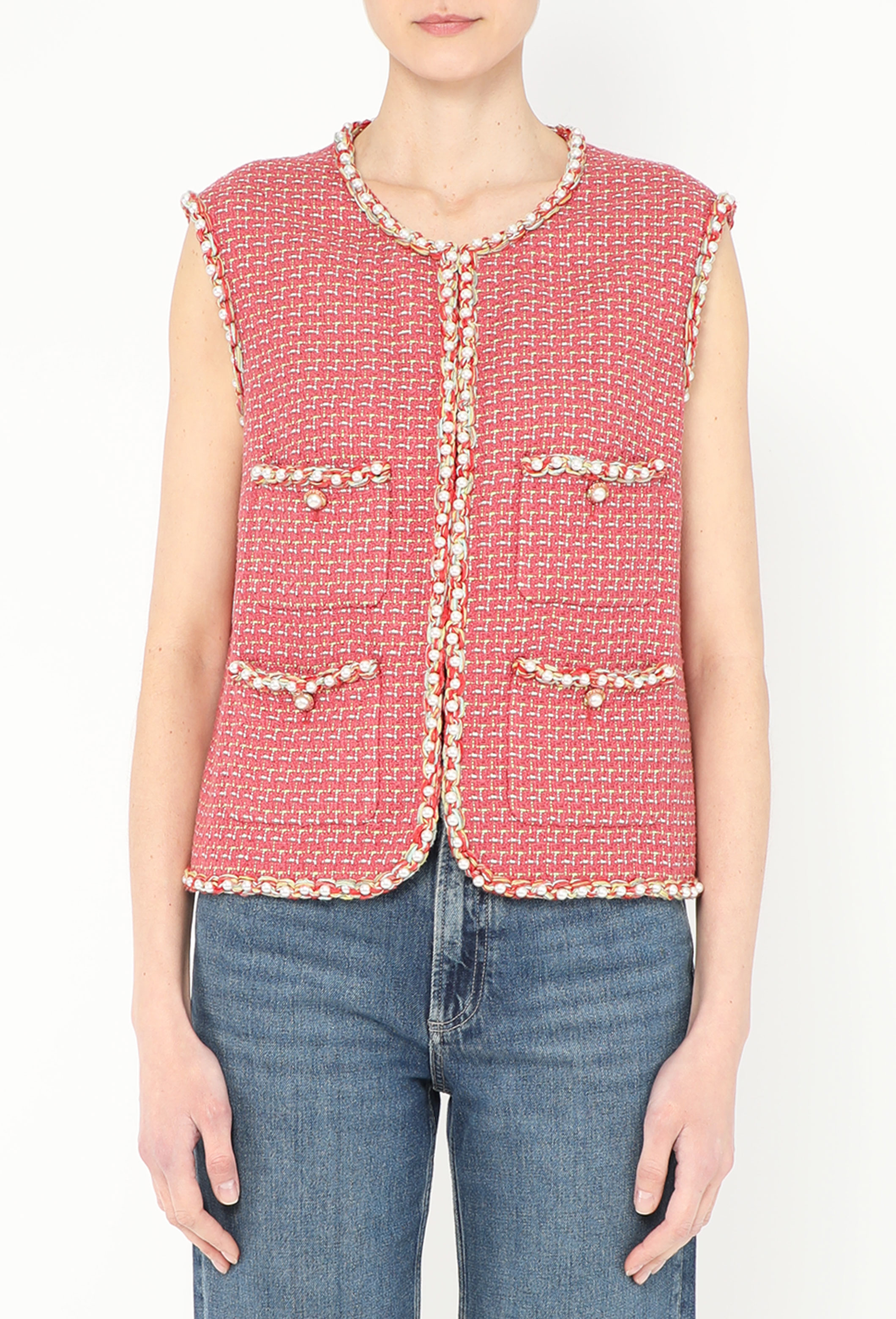 美品　pois Tweed vest ツイードベスト【pink】 MAISON SPECIAL（メゾンスペシャル）の「Tweed Vest/ツイード