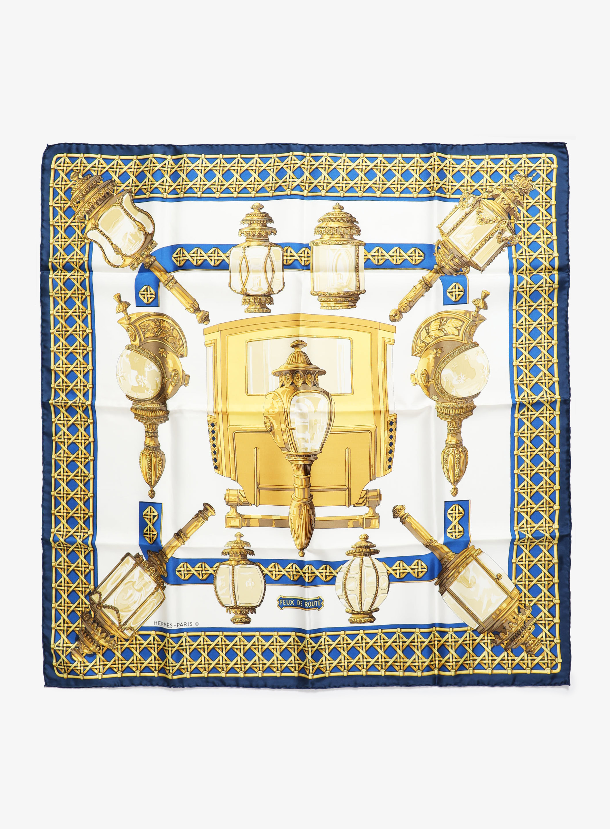 あ*き様 Feux de Route HERMES フゥ・ドゥ・ルート カレ90 Feux de Route' Silk Carré | Authentic & Vintage | ReSee
