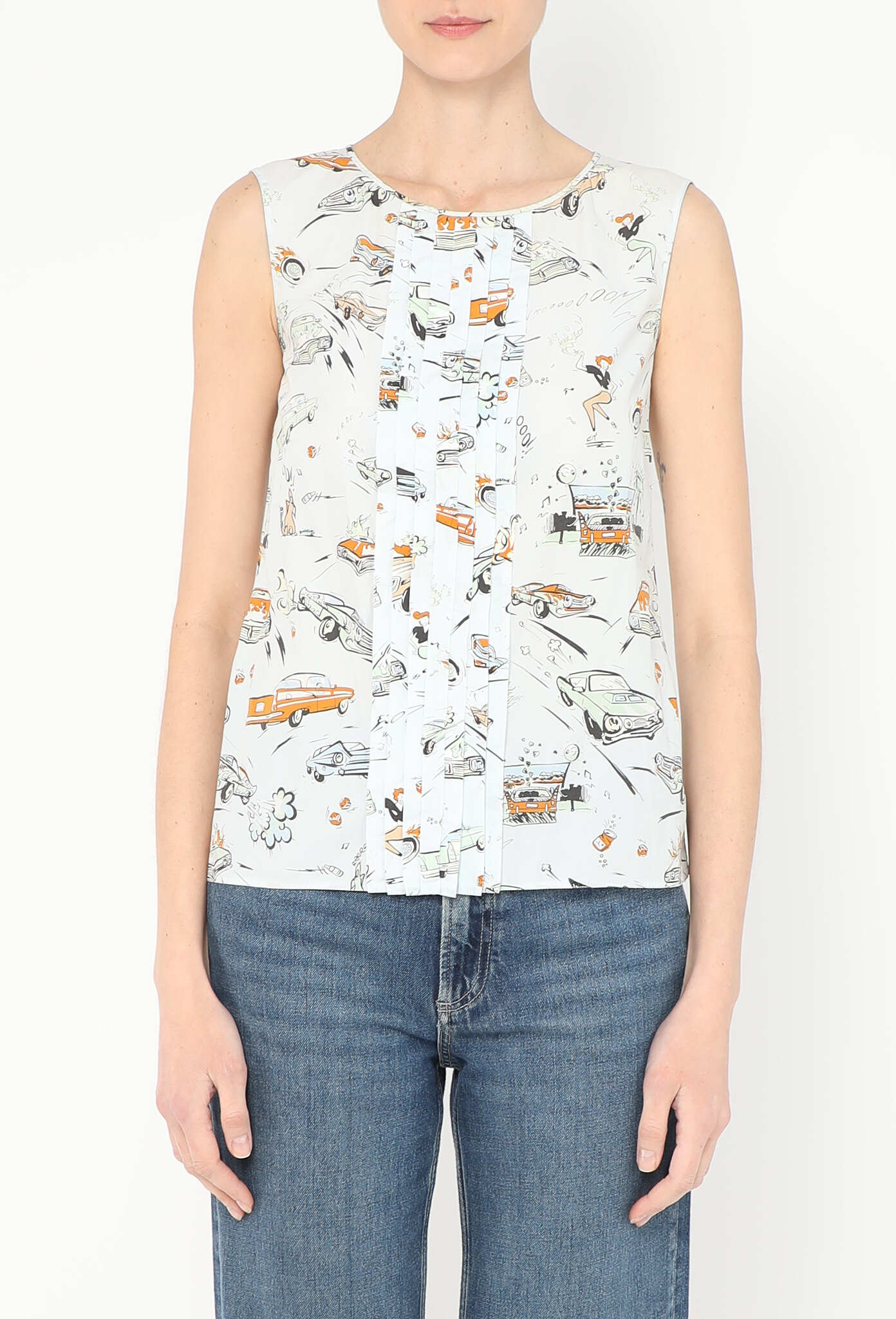 S/S 2012 Automobile Print Top - Prada | Authentic & Vintage