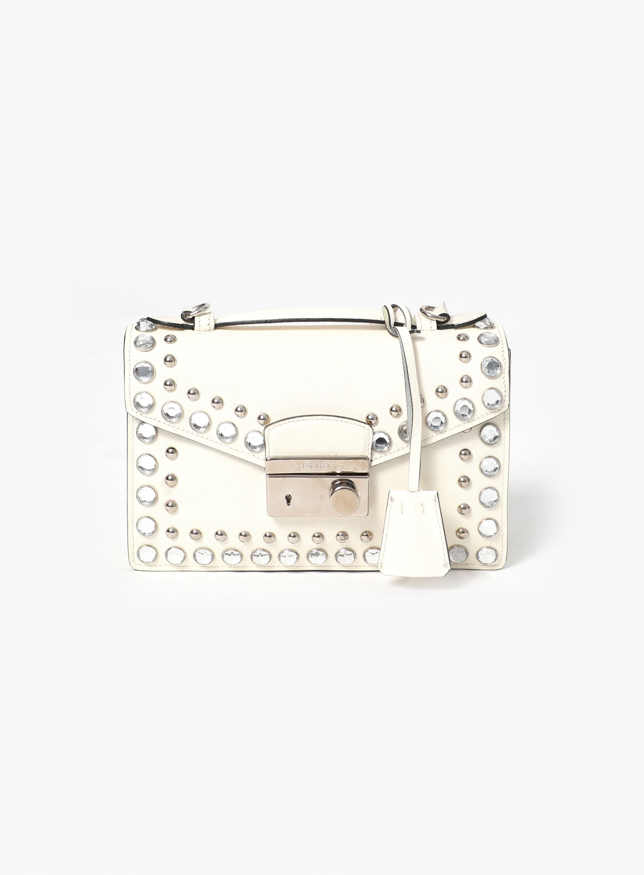 Studded Saffiano Sound Satchel Bag | Authentic & Vintage | ReSee