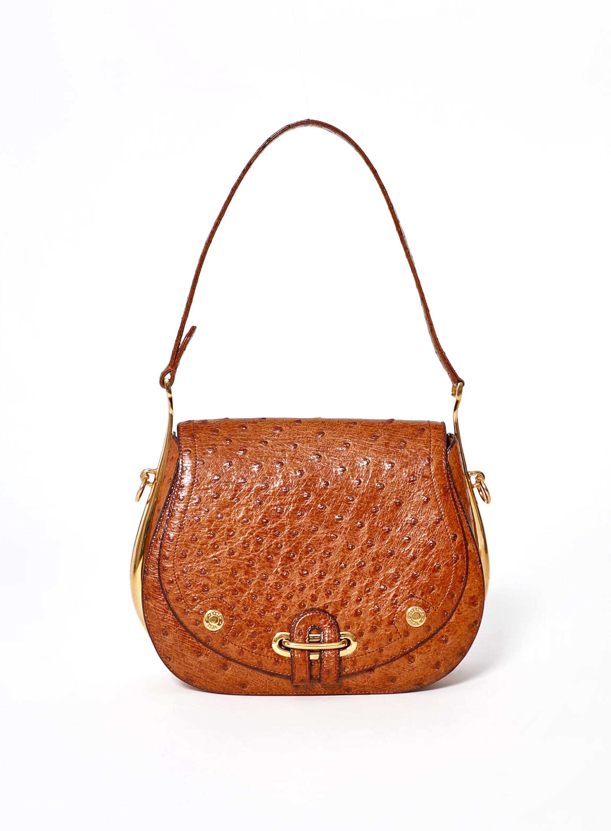 Rare 1976 Gold Ostrich Passe-Guide Bag | Authentique