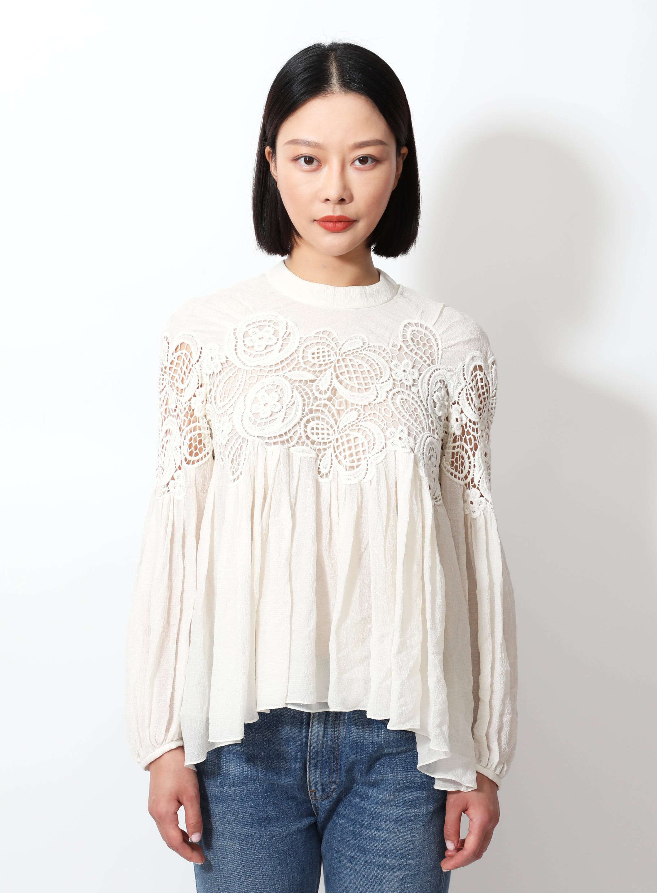 Pre-Fall 2015 Lace Silk Blouse | Authentic & Vintage | ReSee Pre-Fall 2015 Lace Silk Blouse | Authentic & Vintage | ReSee