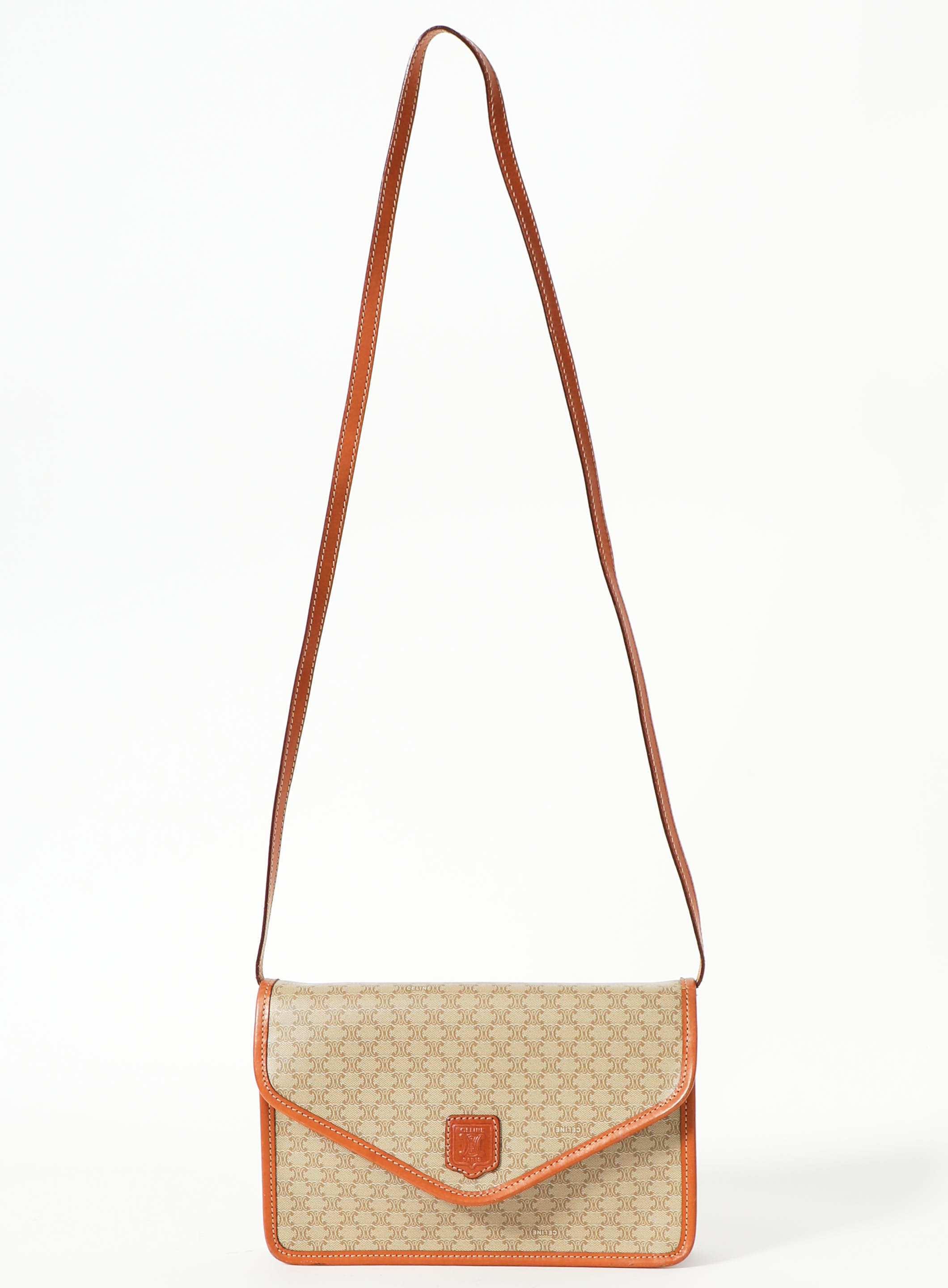 バッグ OLD CELINE SUEDE MACADAM SHOULDER BAG Celine Vintage Suede Macadam Shoulder Bag - Brown Shoulder