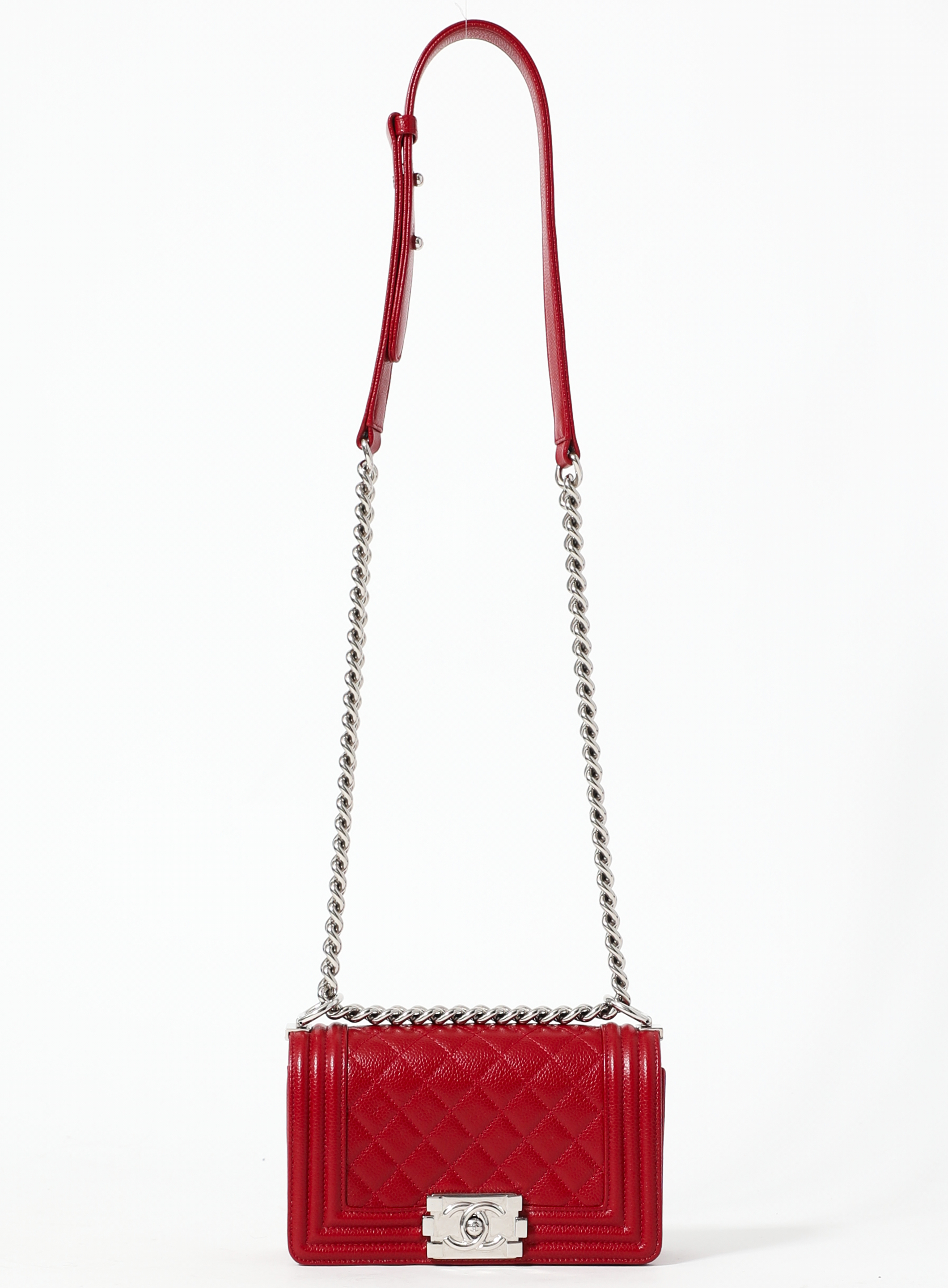 red chanel boy bag