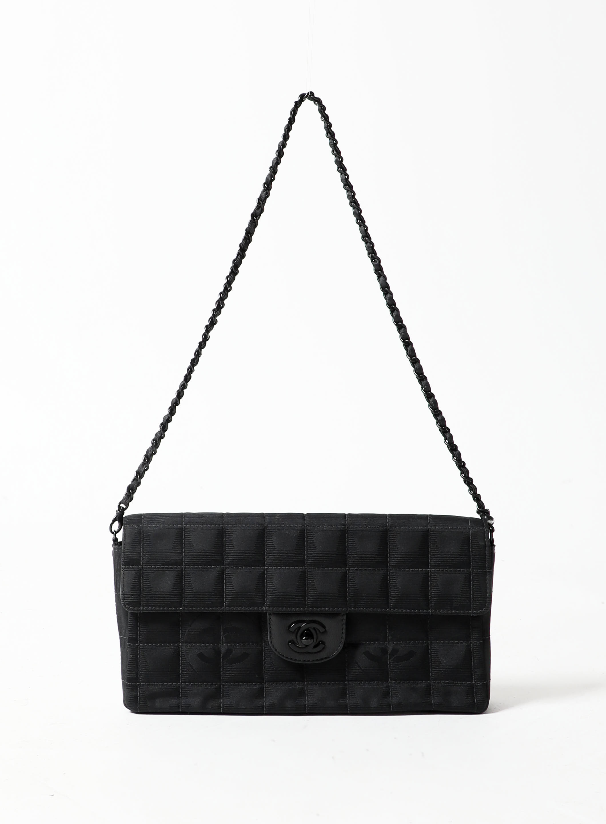 Chanel Black Paris-Rome Gold Bar Flap Bag