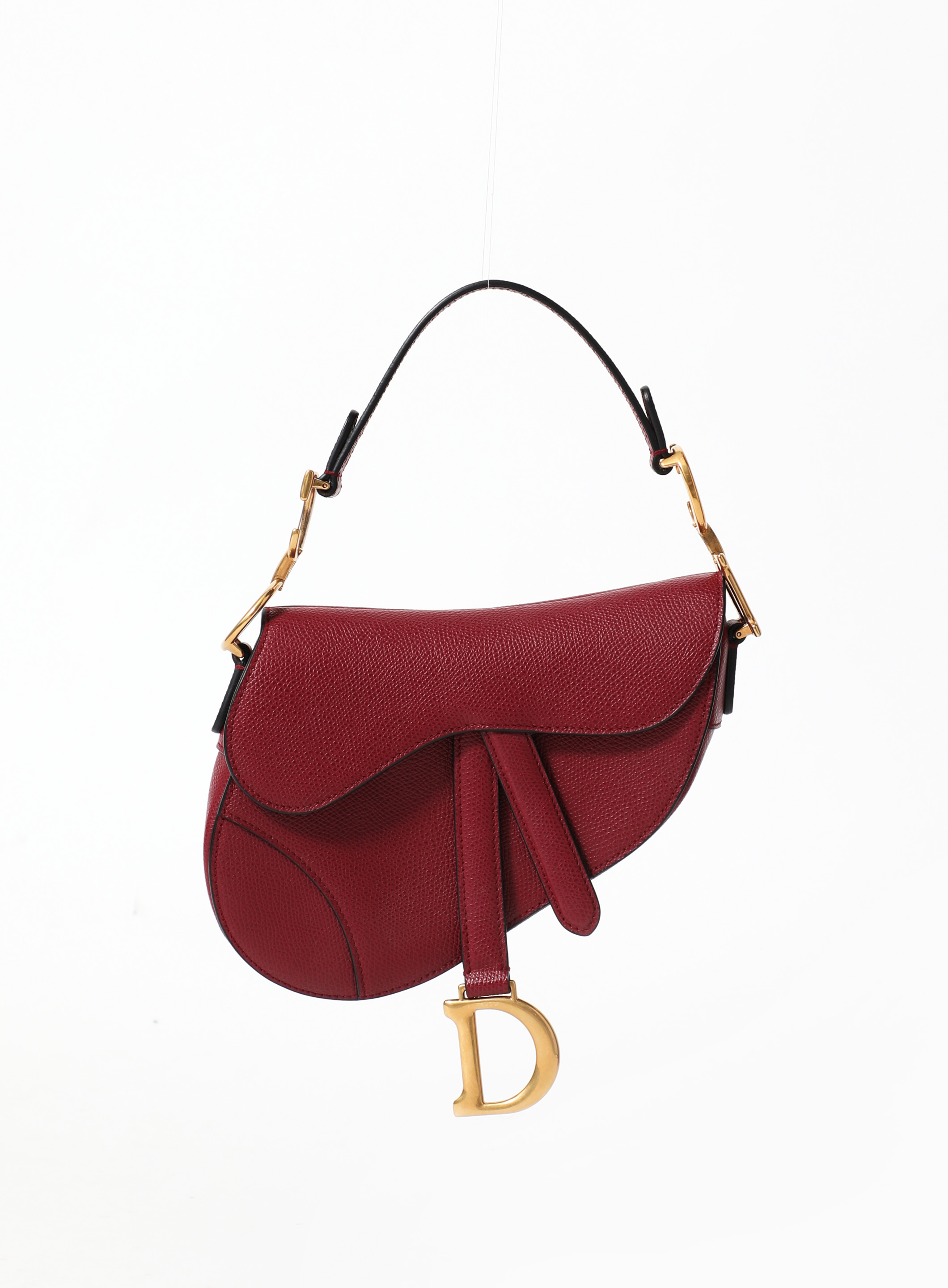 Burgundy Mini Saddle Bag, Authentic & Vintage