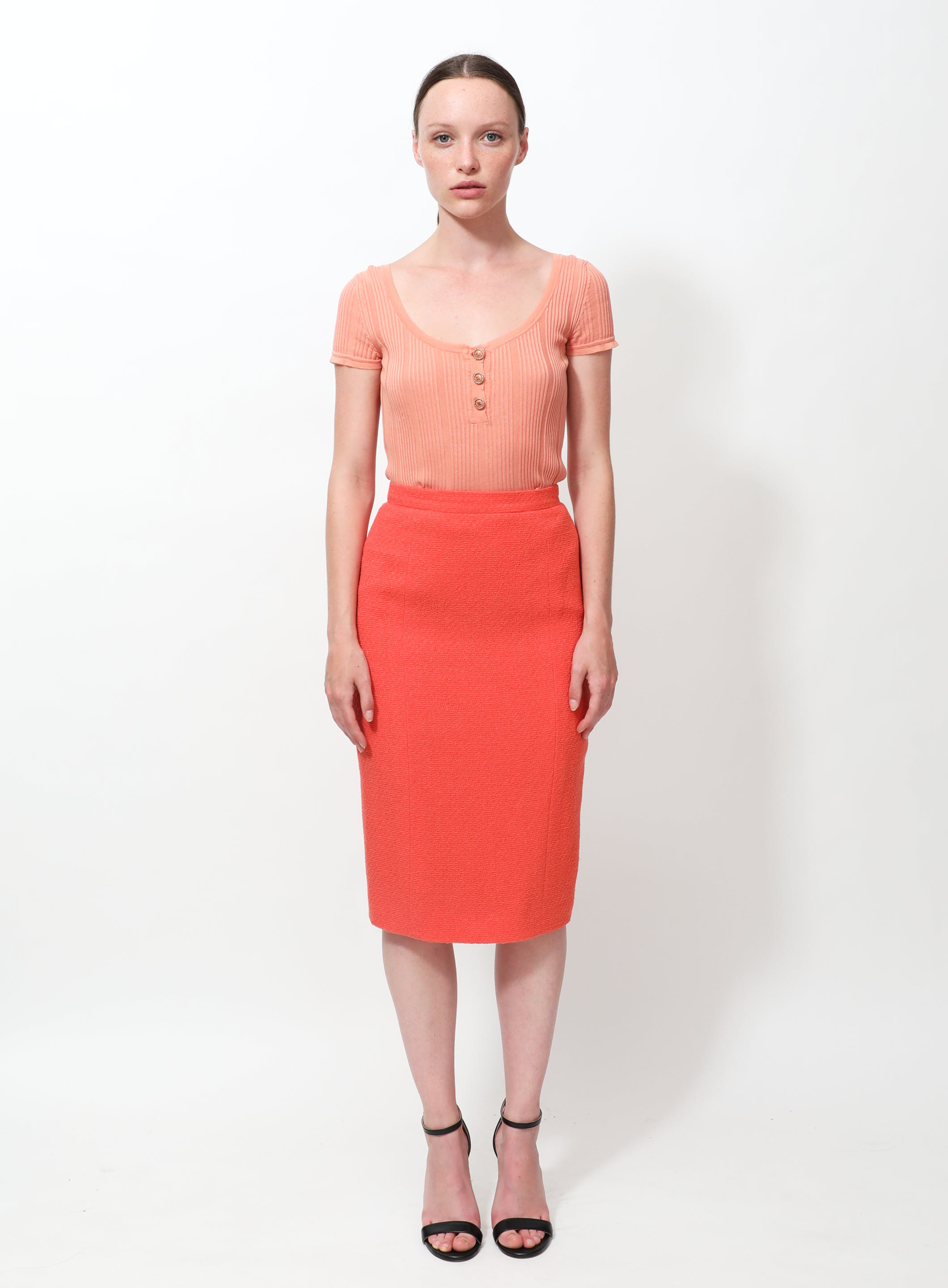 Pencil Skirt Coral Pink main image 1