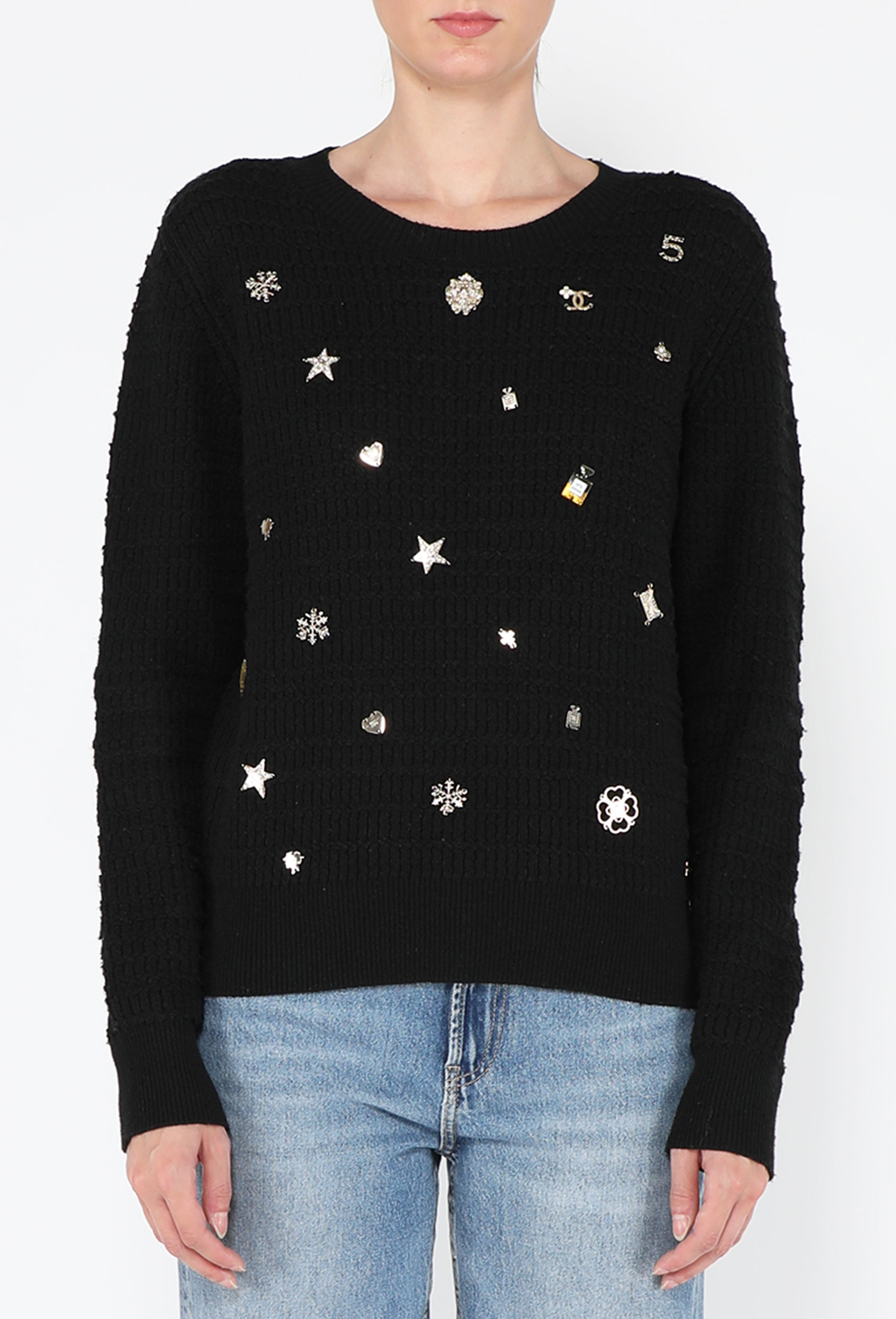 Coco Neige Embellished Knit Sweater, 2018 - Chanel | ReSee