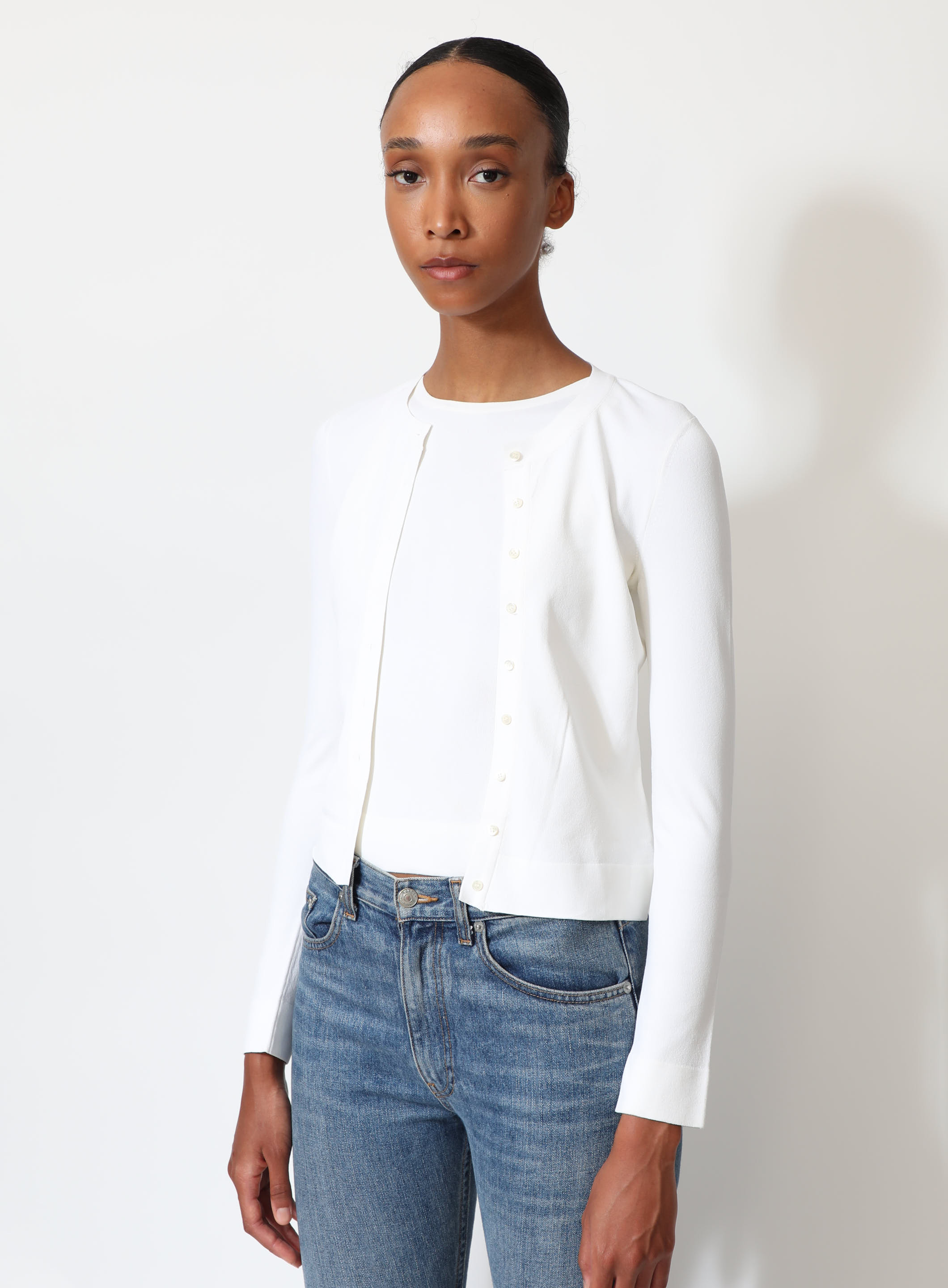 アイレネ - IRENE | Eyelet Alpaca Shaggy Cardigan-Light