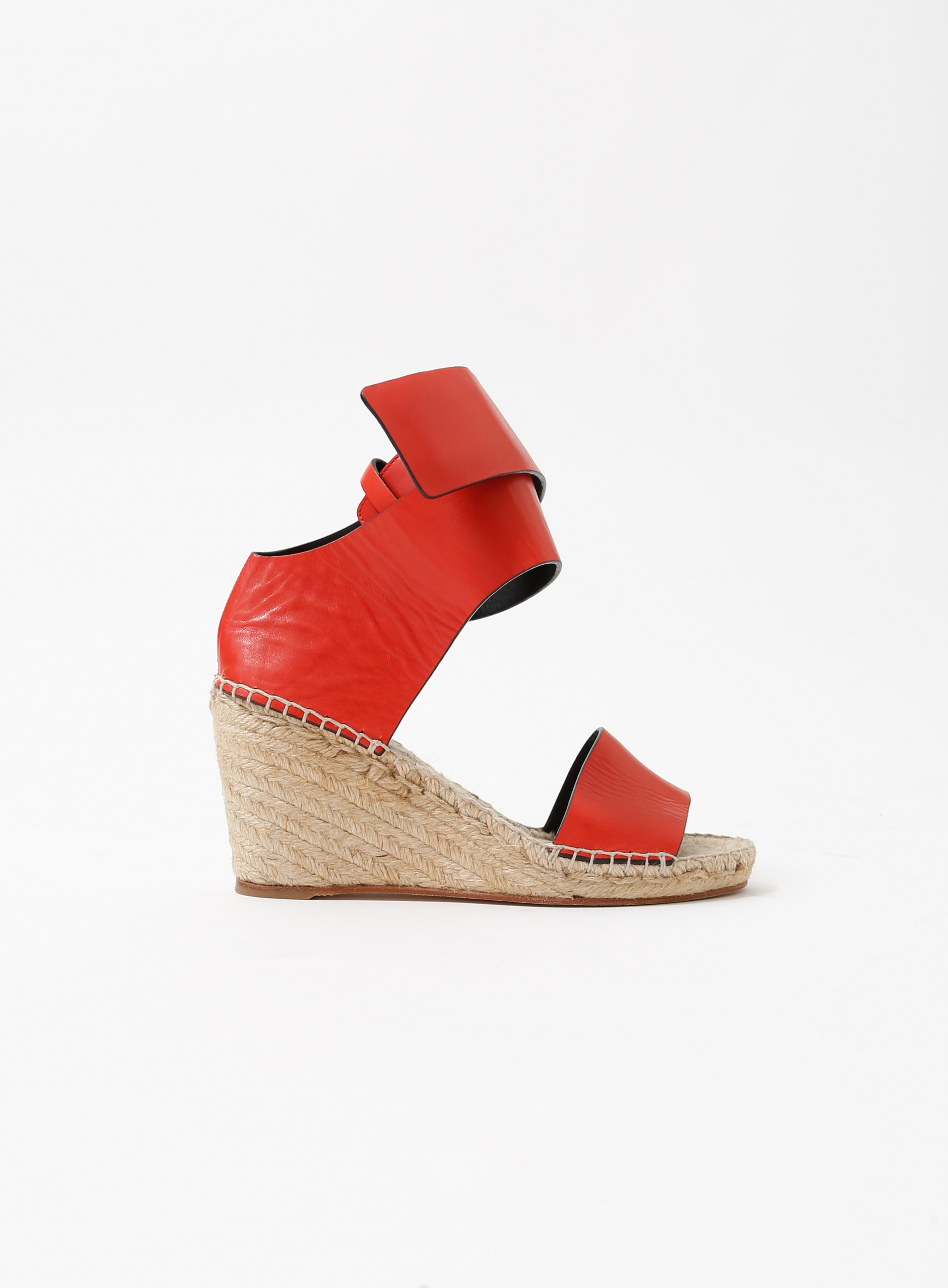 ▷ Wedge espadrille with leather detail  Espadrille with heel - MARINA  colour Navy