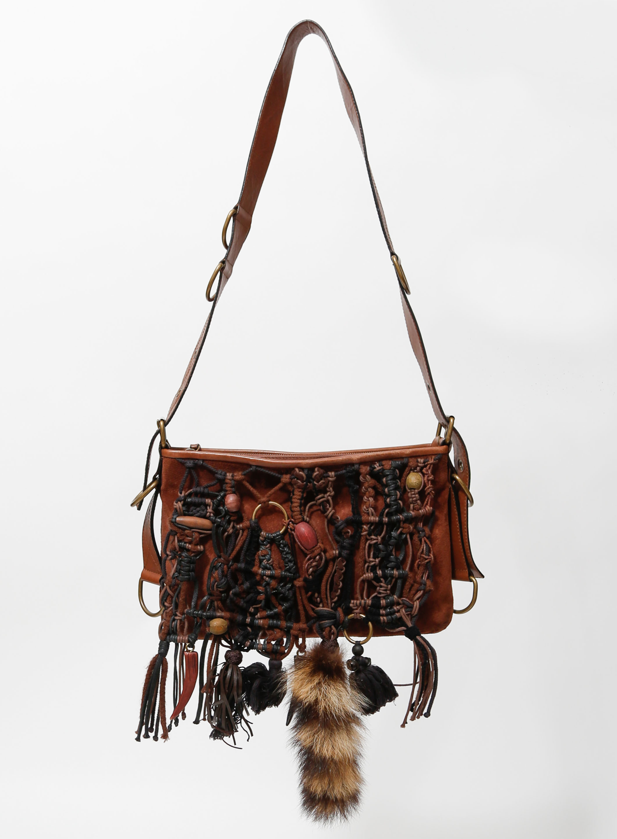 【Grailz】24FW SUEDE BUCKLE BAG F/W 2002 Bohemian Braided Suede Bag | Authentic & Vintage