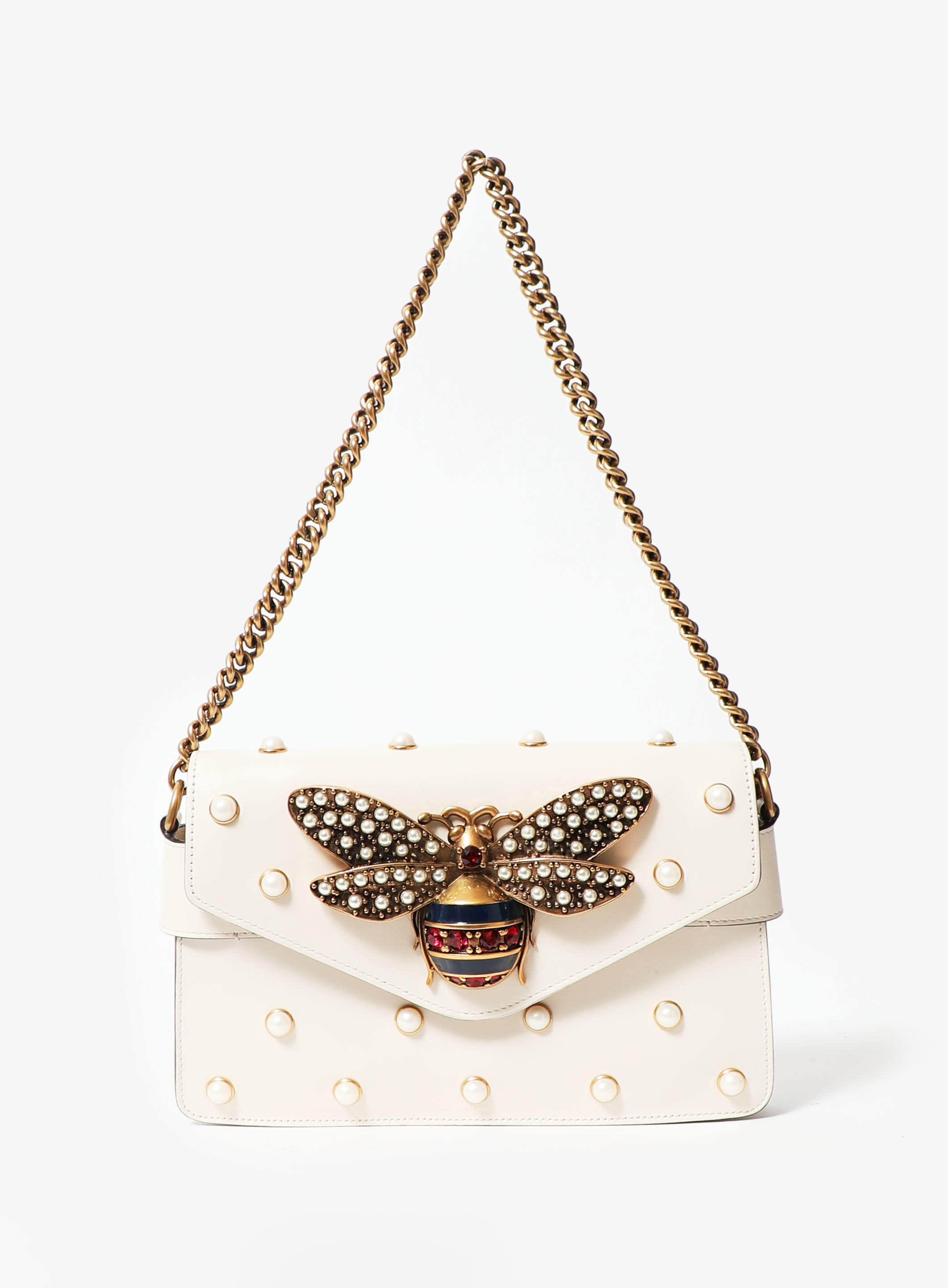 Gucci Embellished Broadway Bee Bag in Blue