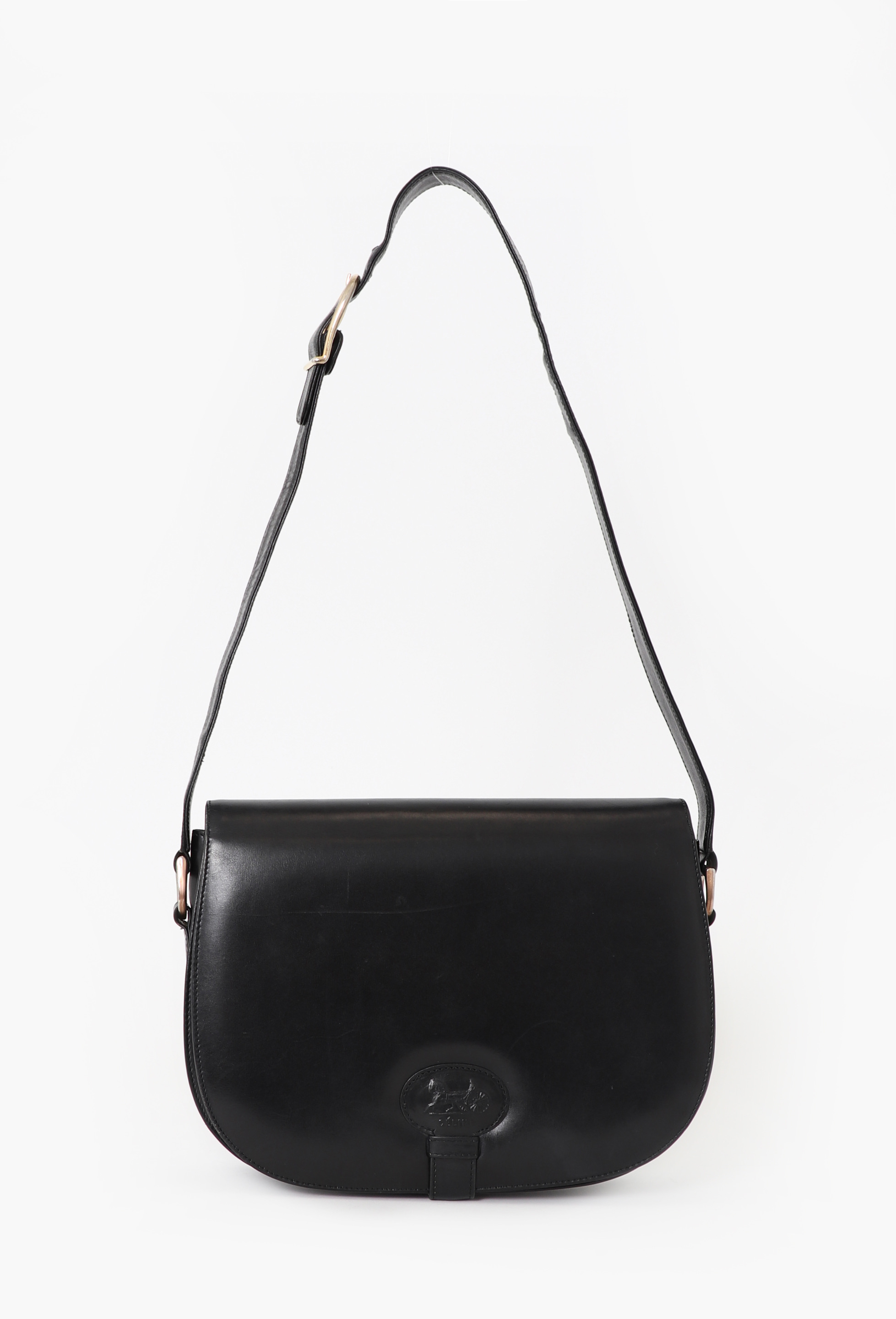 70s Black Carriage Shoulder Bag | Authentic & Vintage | ReSee