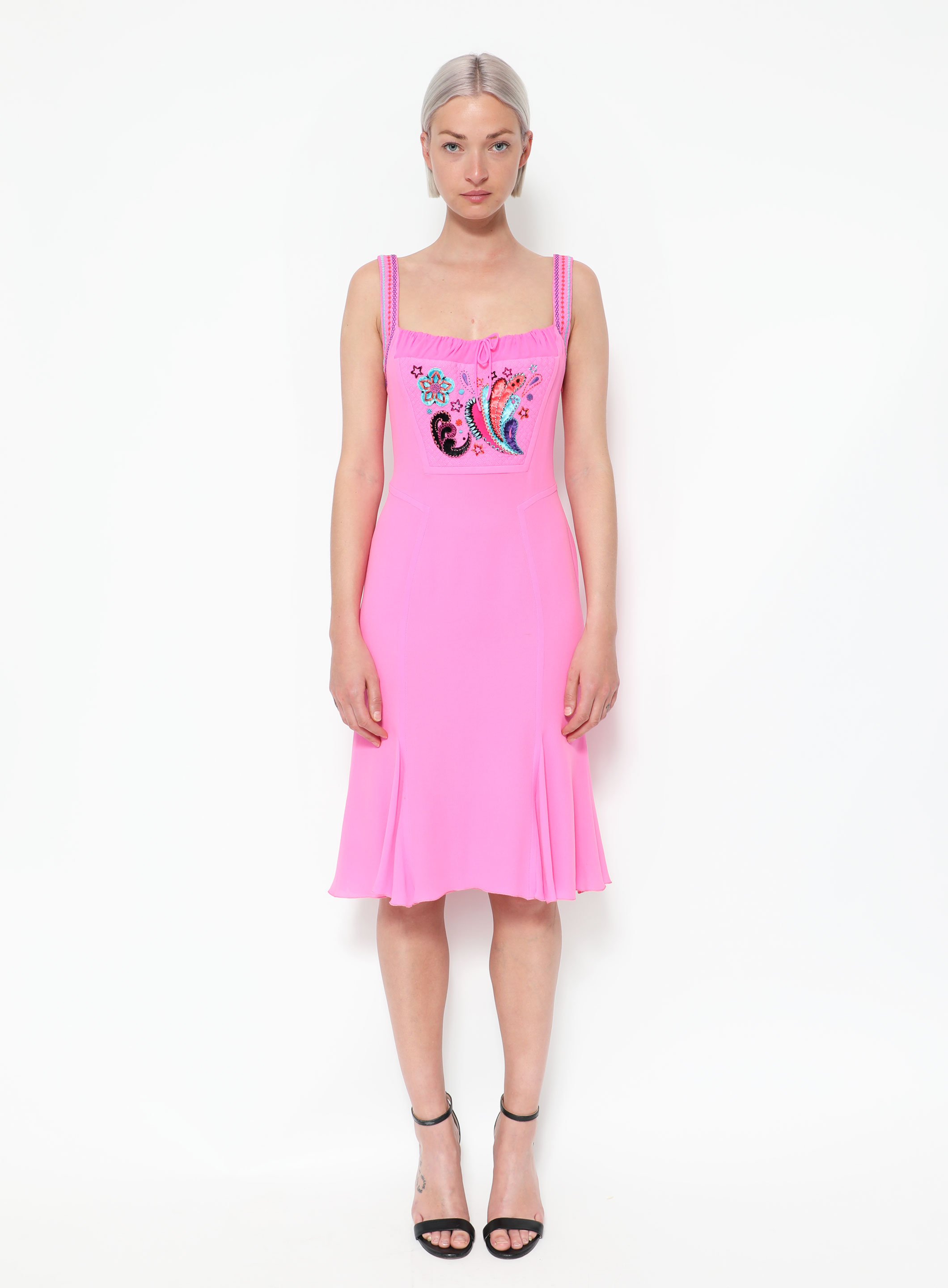 【送料&関税込】Versace Printed Silk Dress Gold Belted printed silk-twill midi shirt dress | VERSACE