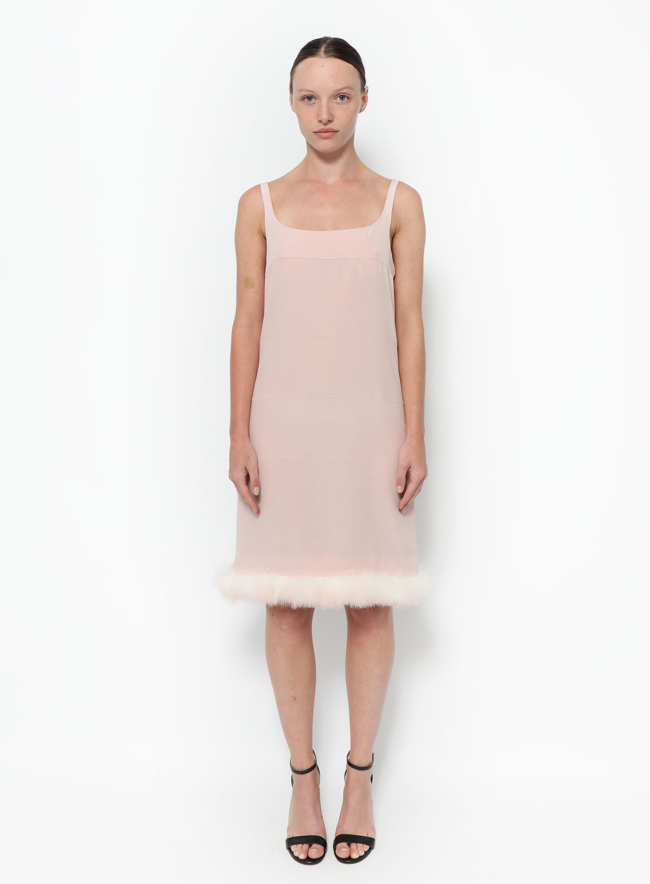 Feather Trim Silk Slip Dress | Authentic & Vintage | ReSee