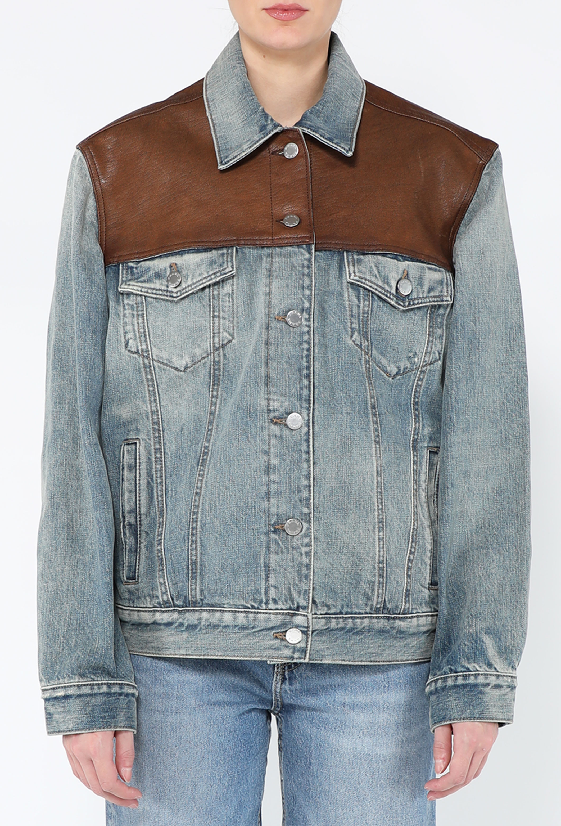 2025 Denim and Leather Blouson Jacket - Prada | ReSee