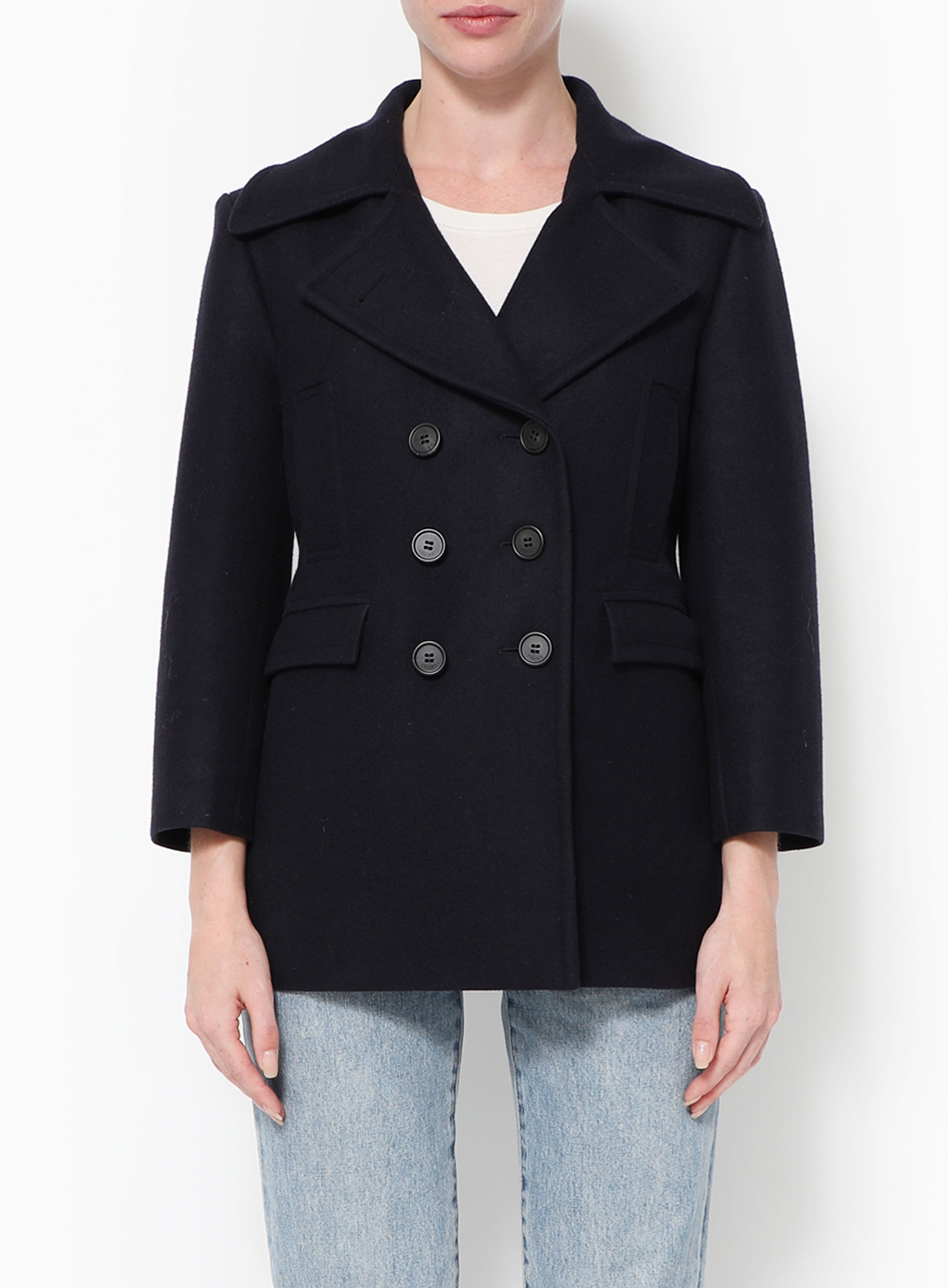 Double breasted skirted peacoat sales