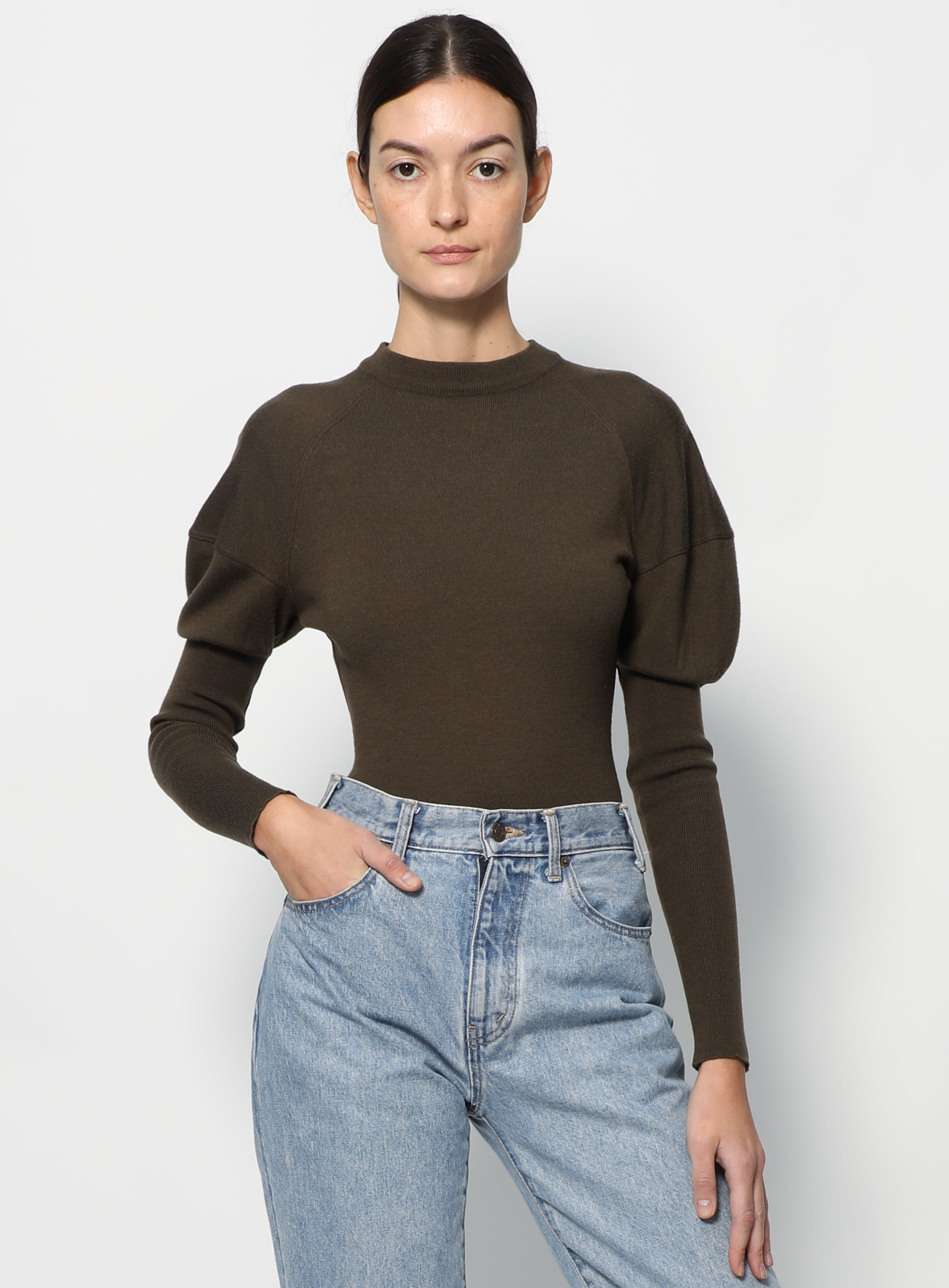 Ameri（アメリ）の「UNDRESSED TUCK PUFF SLEEVE KNIT（ニット