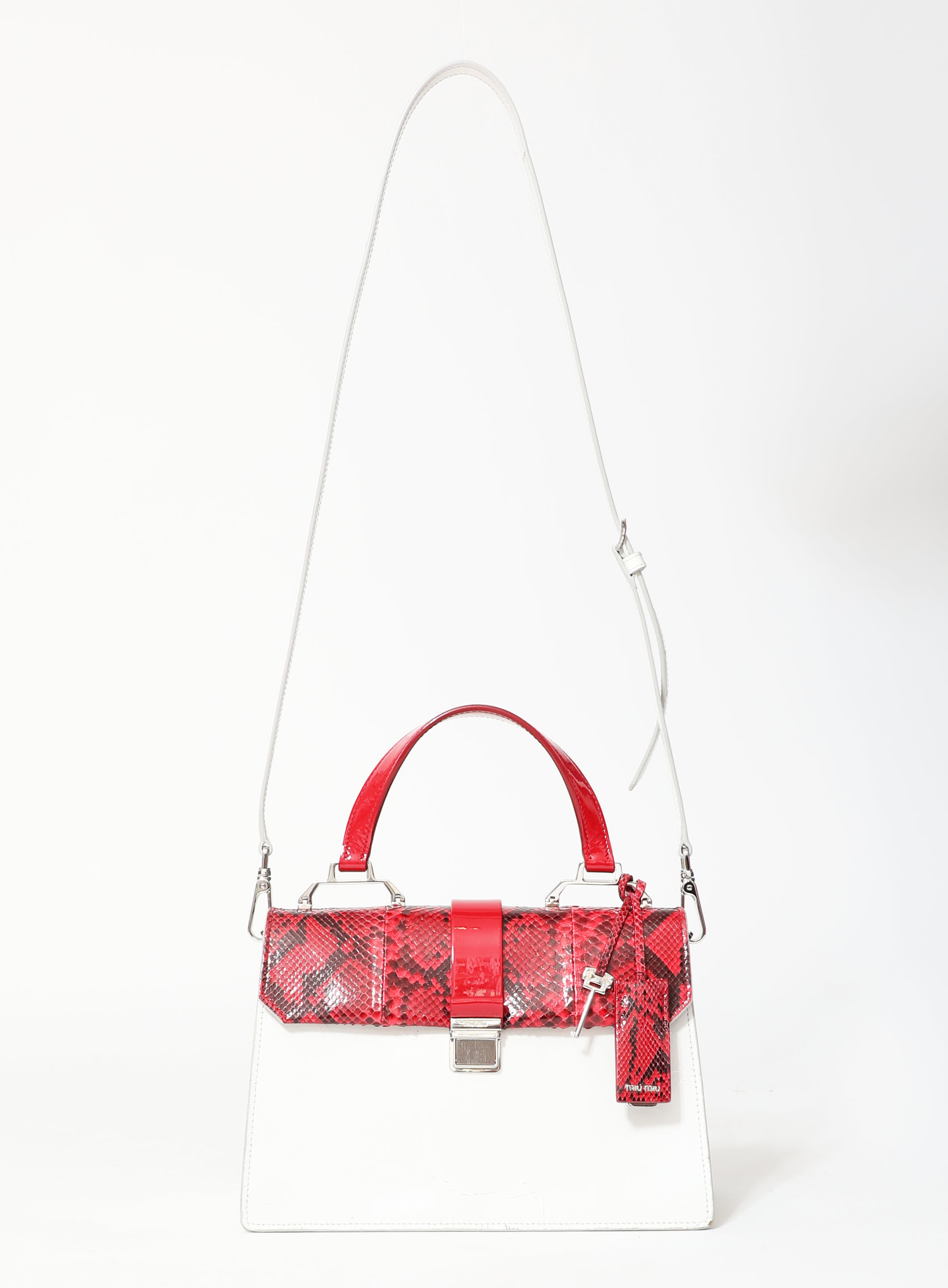 F/W 2015 Python Embossed Patent Top-Handle Bag