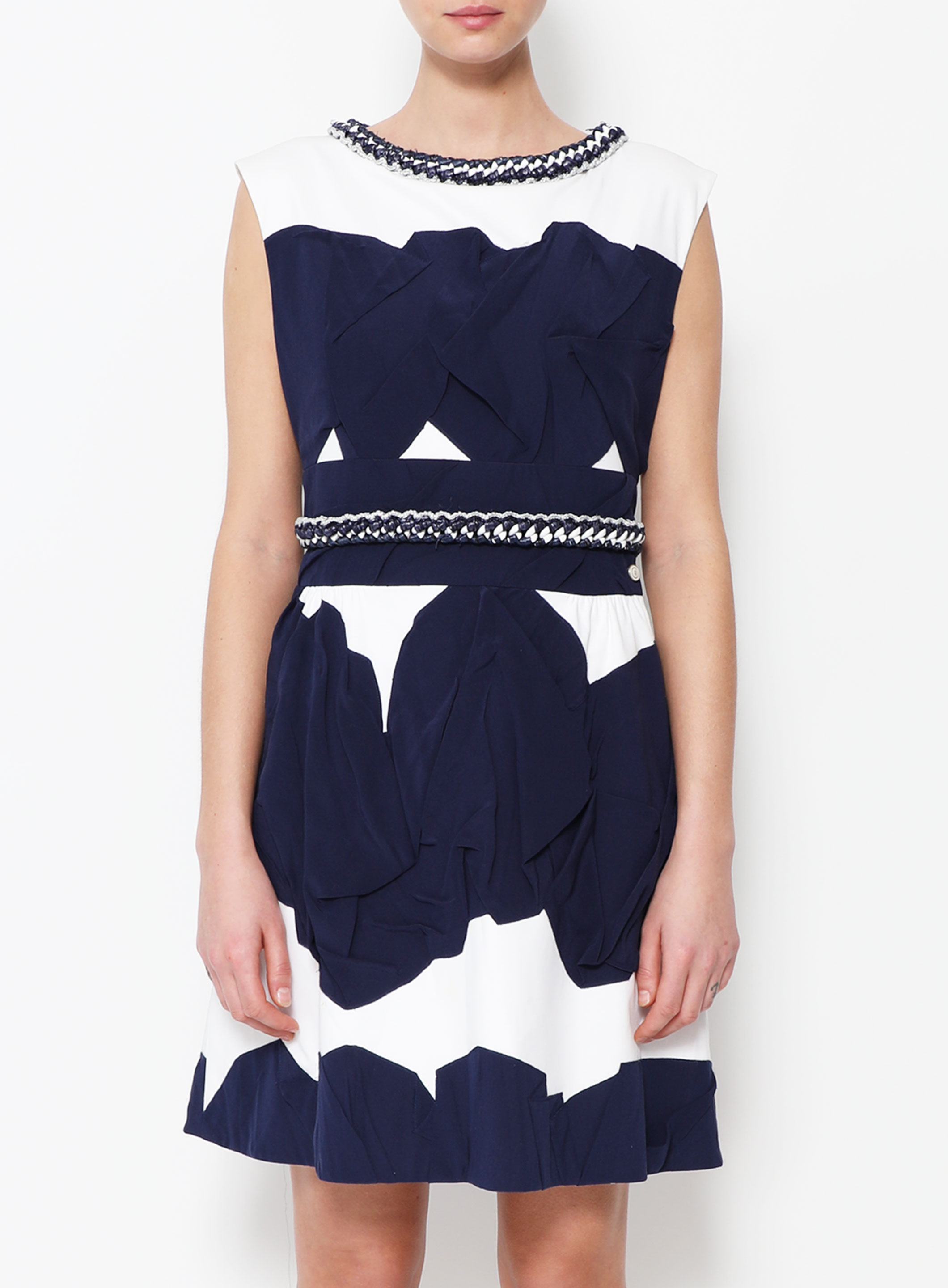 2014 Bicolor Chainlink Trim Dress Authentic & Vintage ReSEE