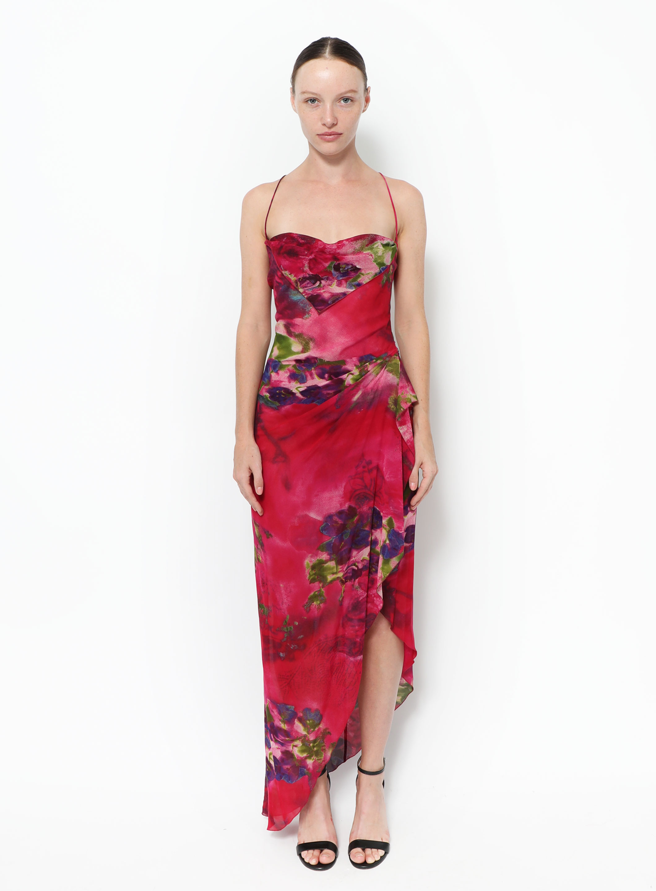 Asymmetrical Floral Silk Dress | Authentic & Vintage | ReSee Asymmetrical Floral Silk Dress | Authentic & Vintage | ReSee