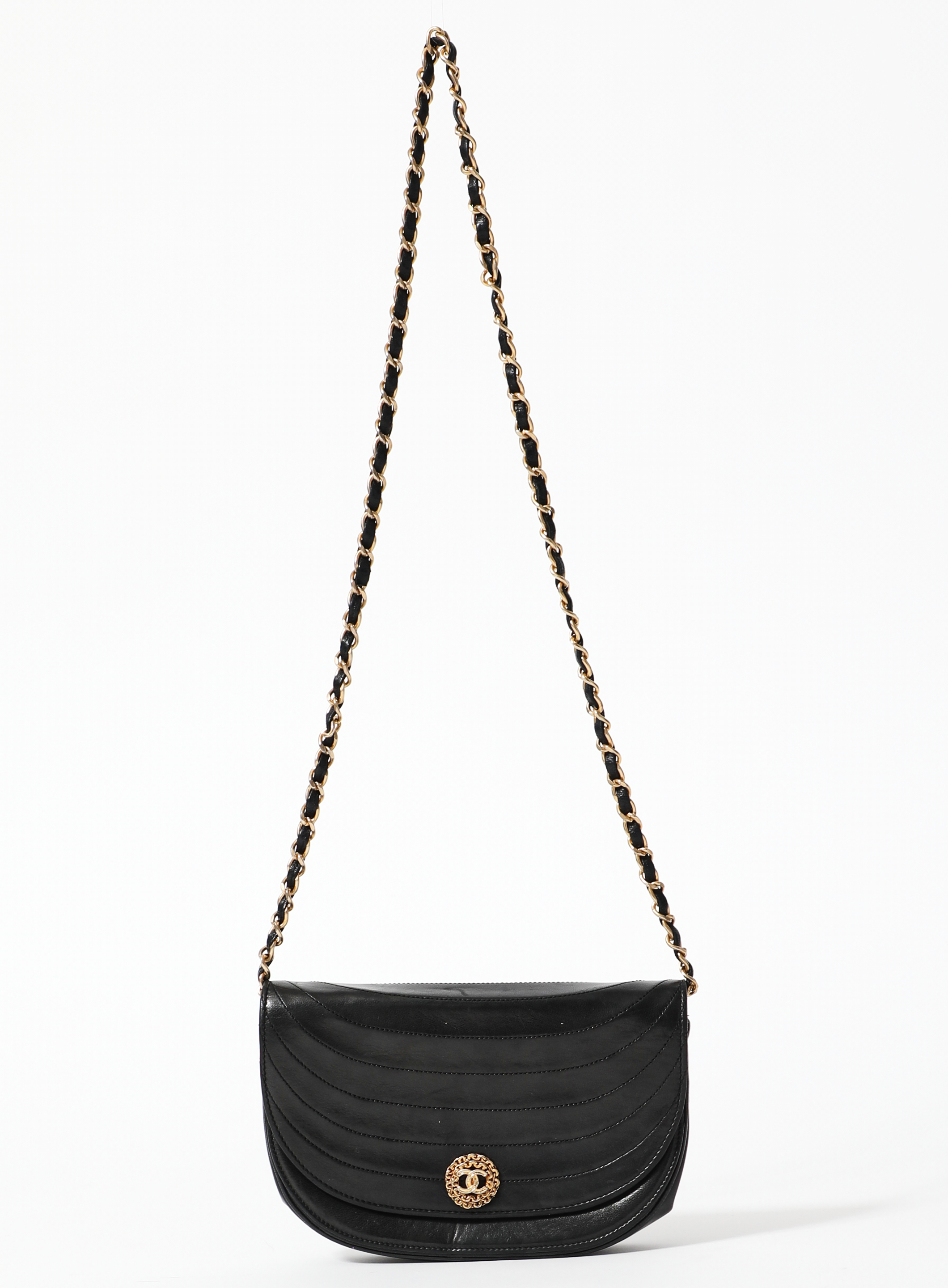 80's 'Half Moon' Flap Bag