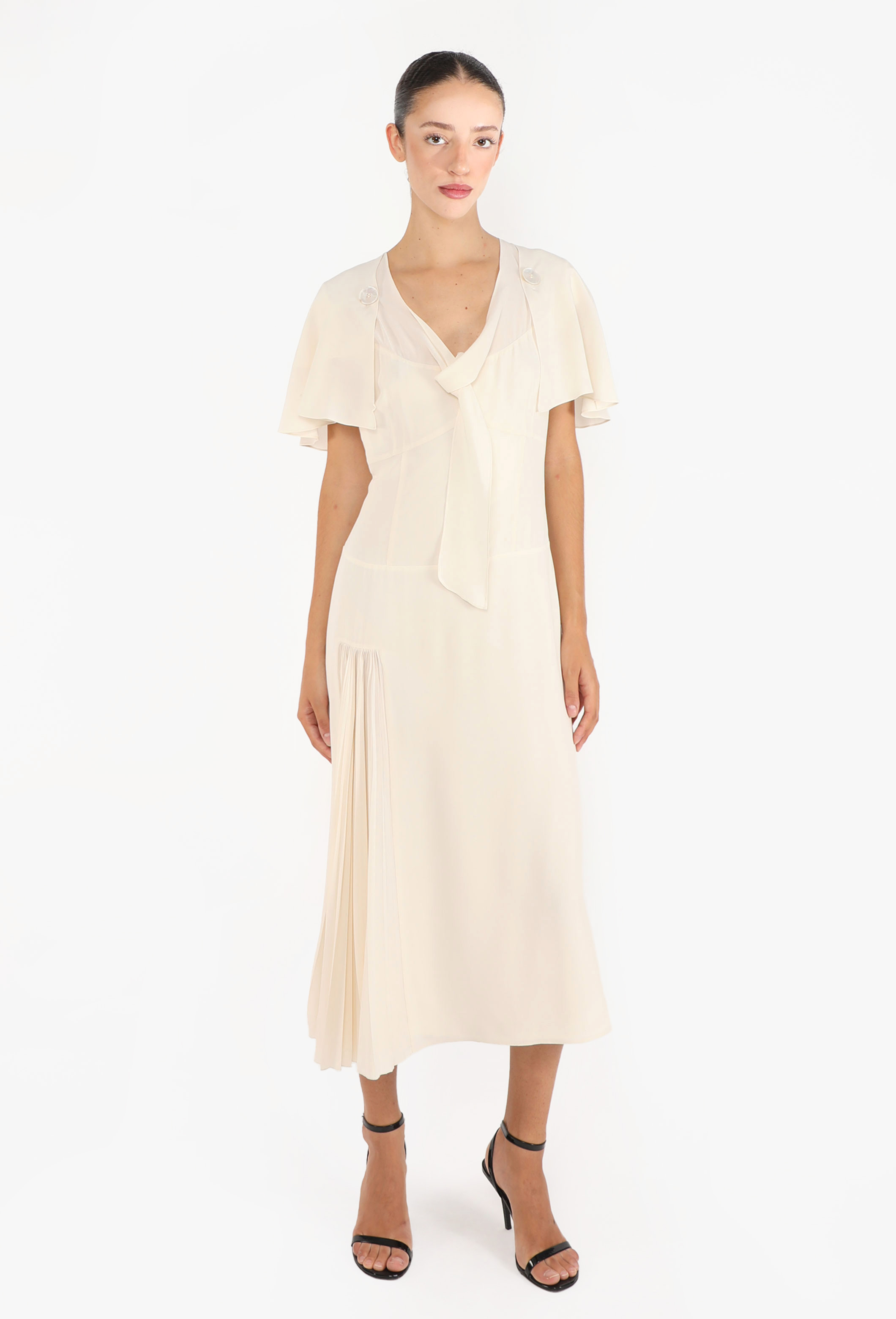 Pleated Crêpe Lavallière Dress, 2024 - Prada | ReSee