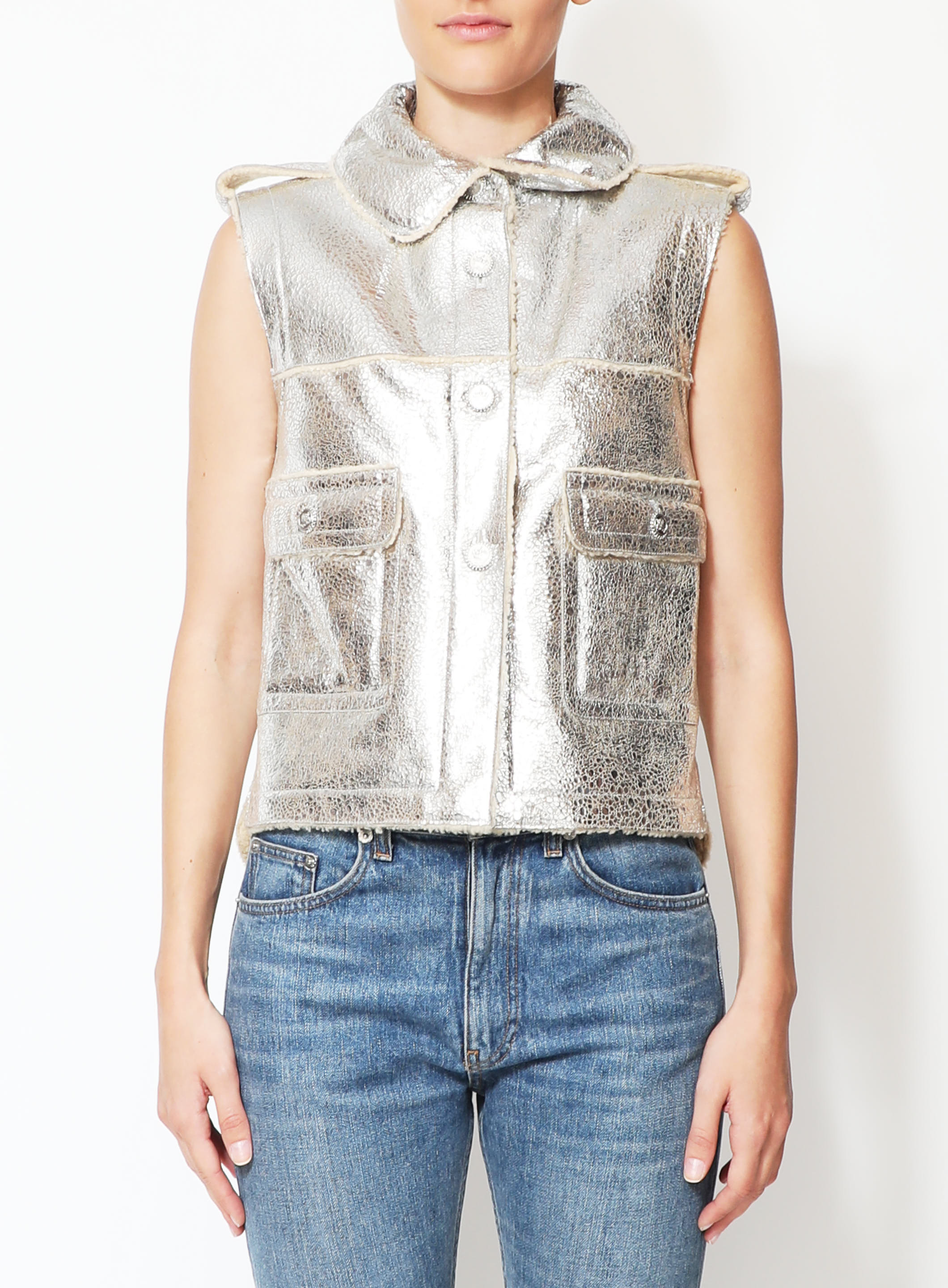 Pre-Fall 2008 Metallic Shearling Vest | Authentic & Vintage
