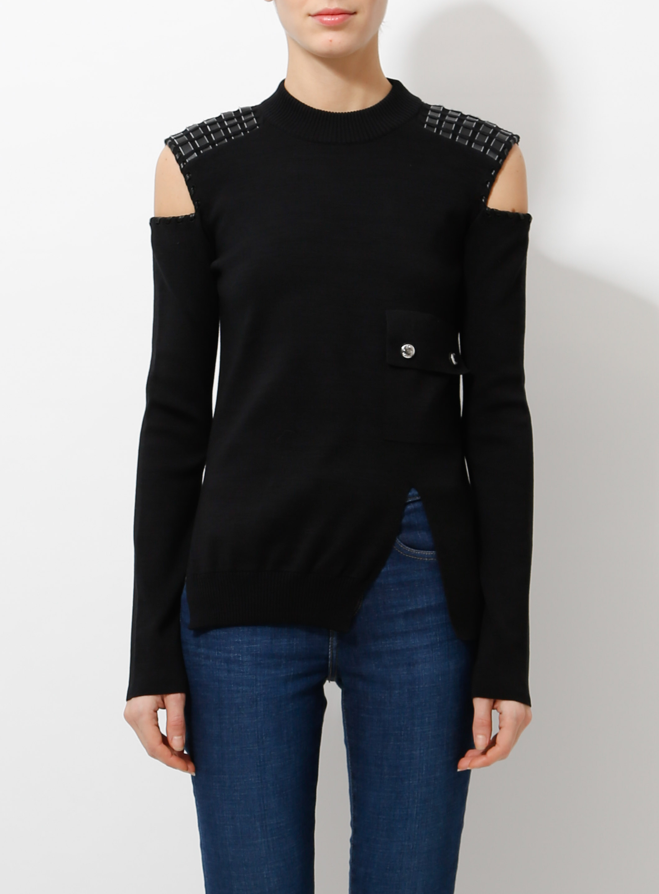 Louis Vuitton 2016 black cut out belted maxi dress FR 34