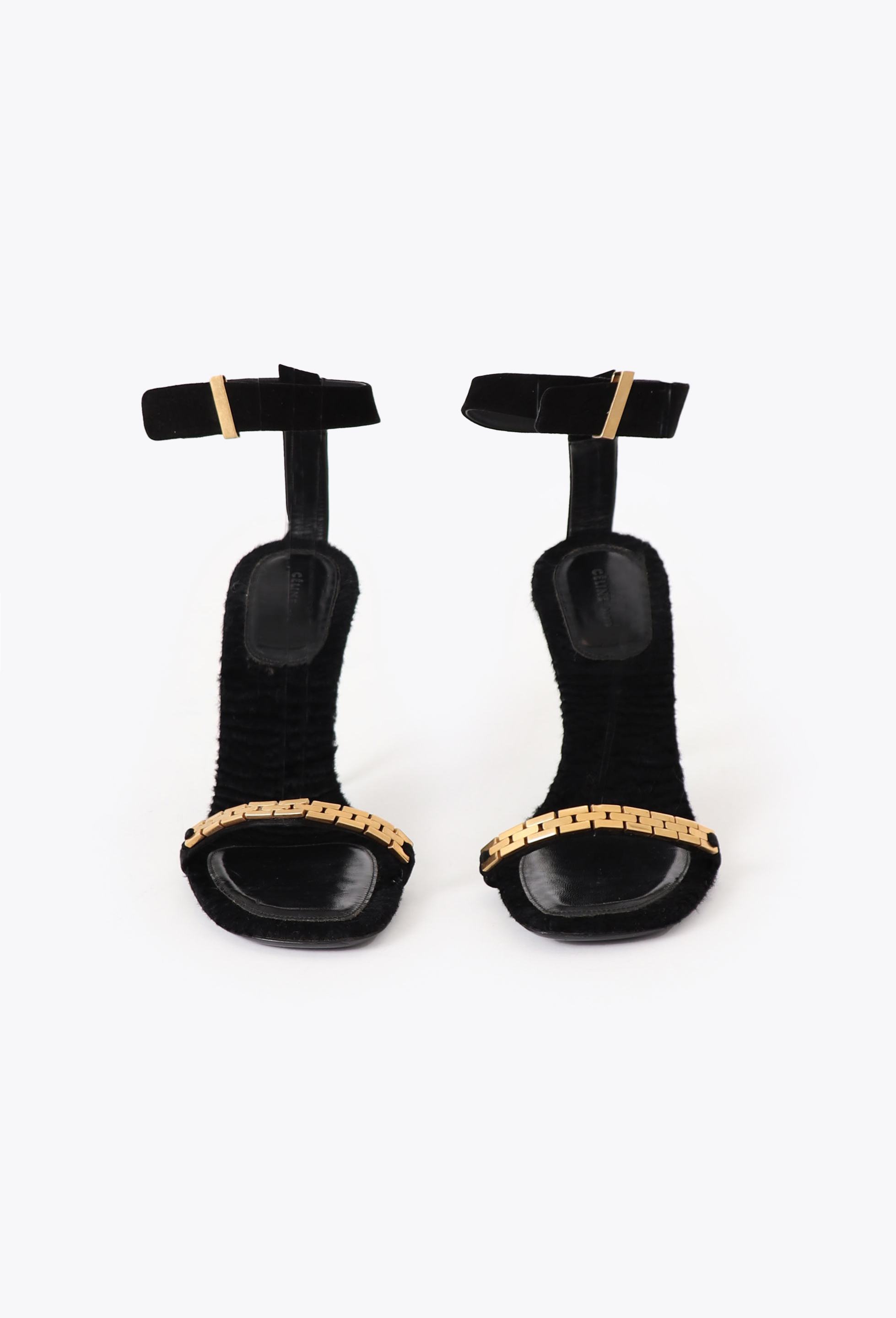CELINE オートパフューマリー ヴォワイヤージュ 2010 Textured Chainlink Sandals - Céline | ReSee