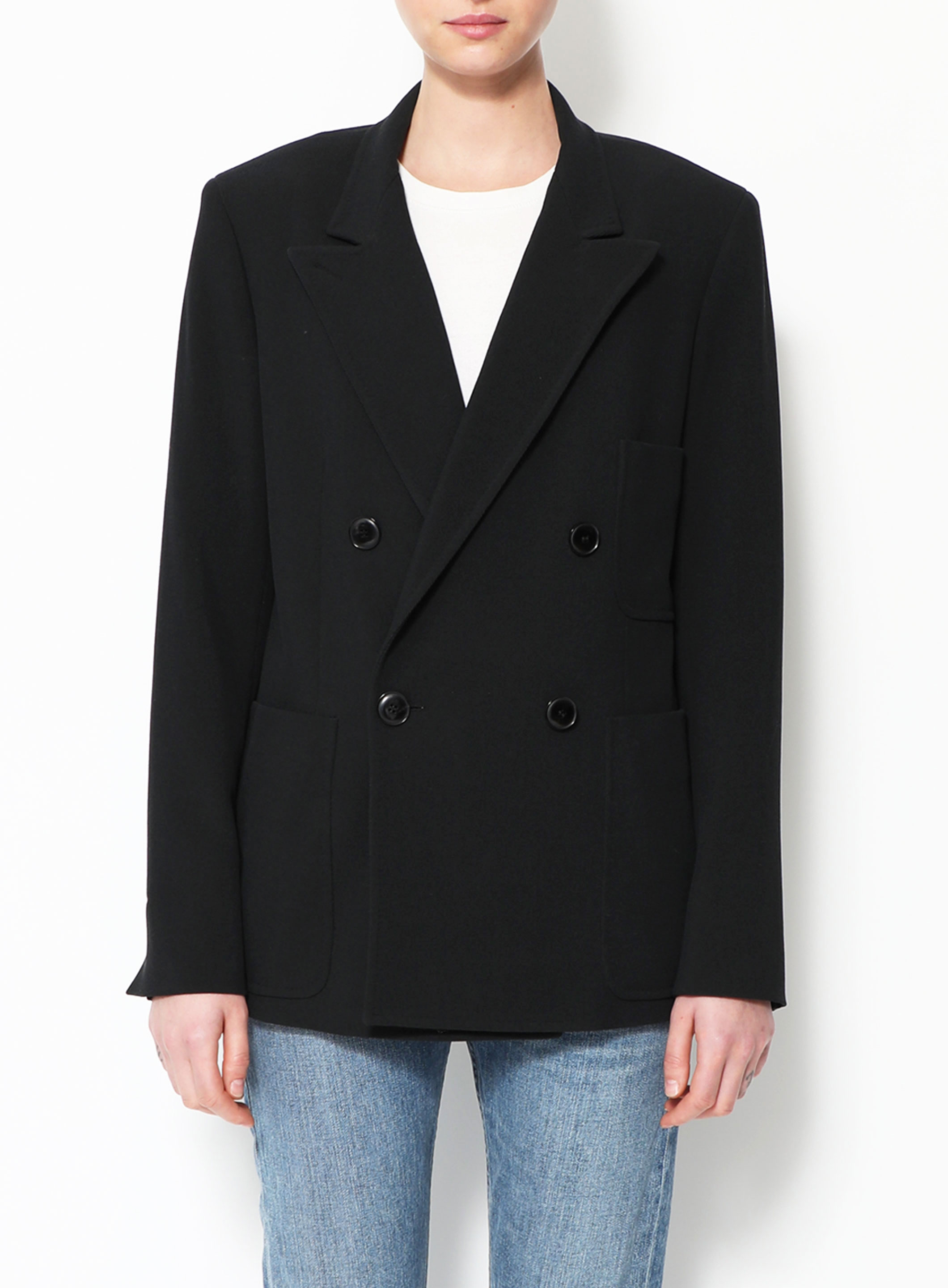 Double-Breasted Twill Blazer