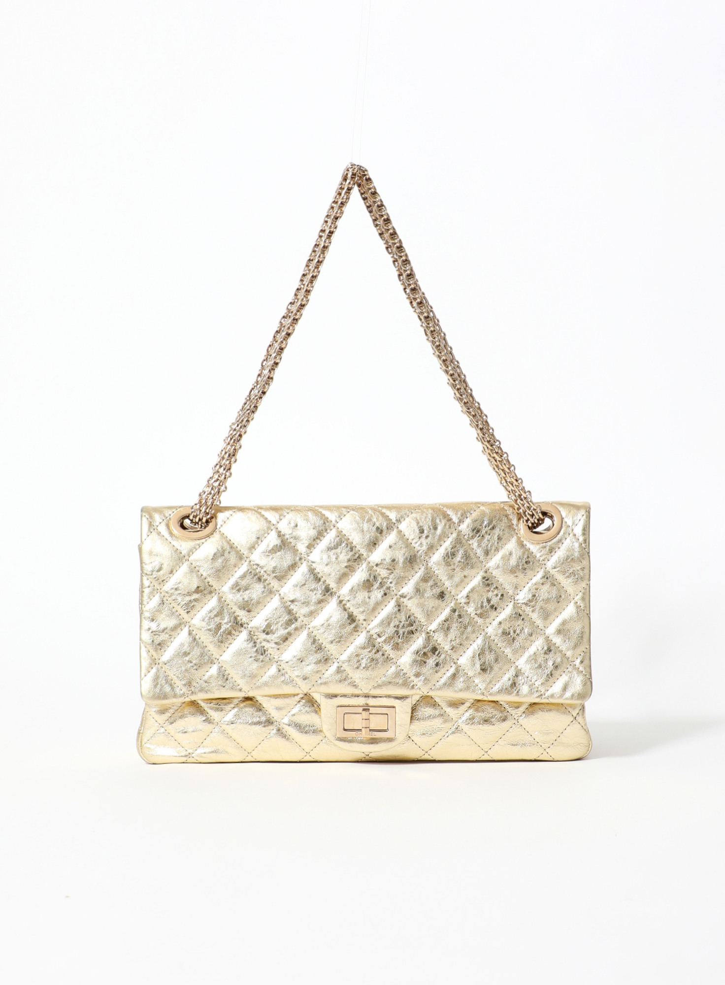 Gold Metallic 2.55 Maxi Flap Bag – Circa 2008–2009 - Chanel | ReSee